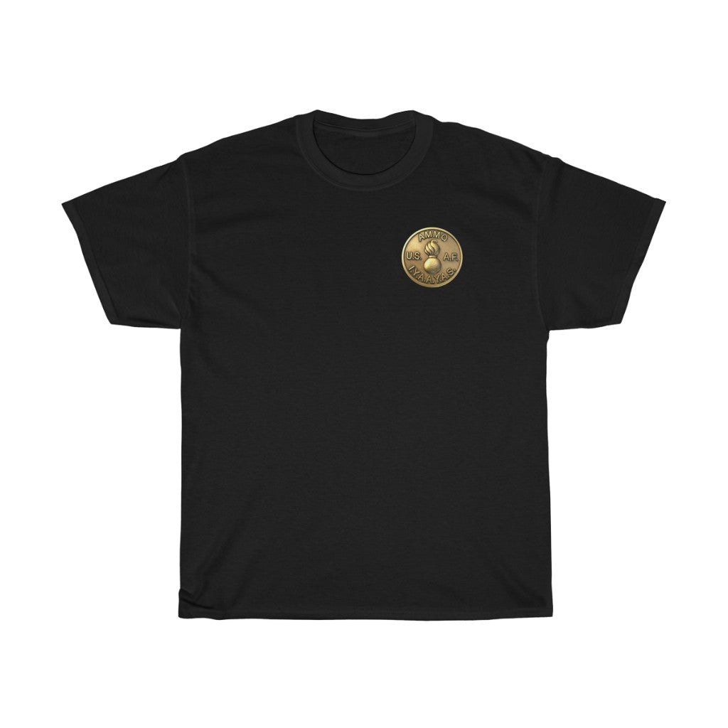 The AMMO Coin Don't Get Caught Without It Girl Bending Over Coin American Flag Front and Back Design Unisex Heavy Cotton Tee