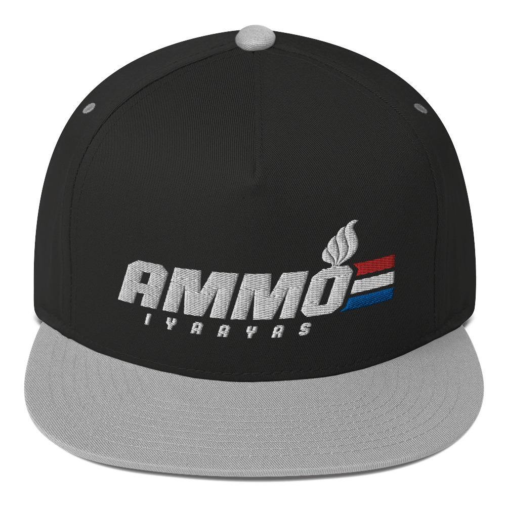 USAF AMMO GI Joe Style Logo IYAAYAS Pisspot Flame Flat Bill Snapback Hat - AMMO Pisspot IYAAYAS Gear