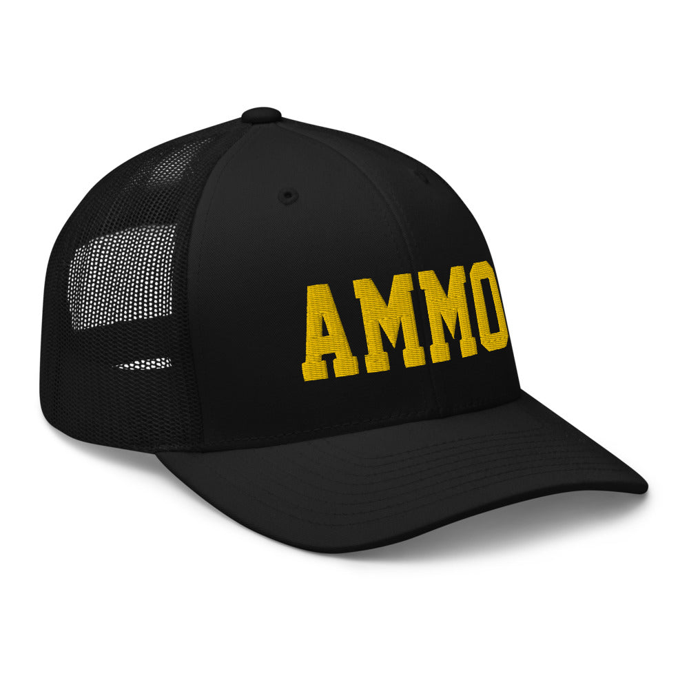 Gold Letter USAF AMMO Dark Color Mesh Trucker Cap