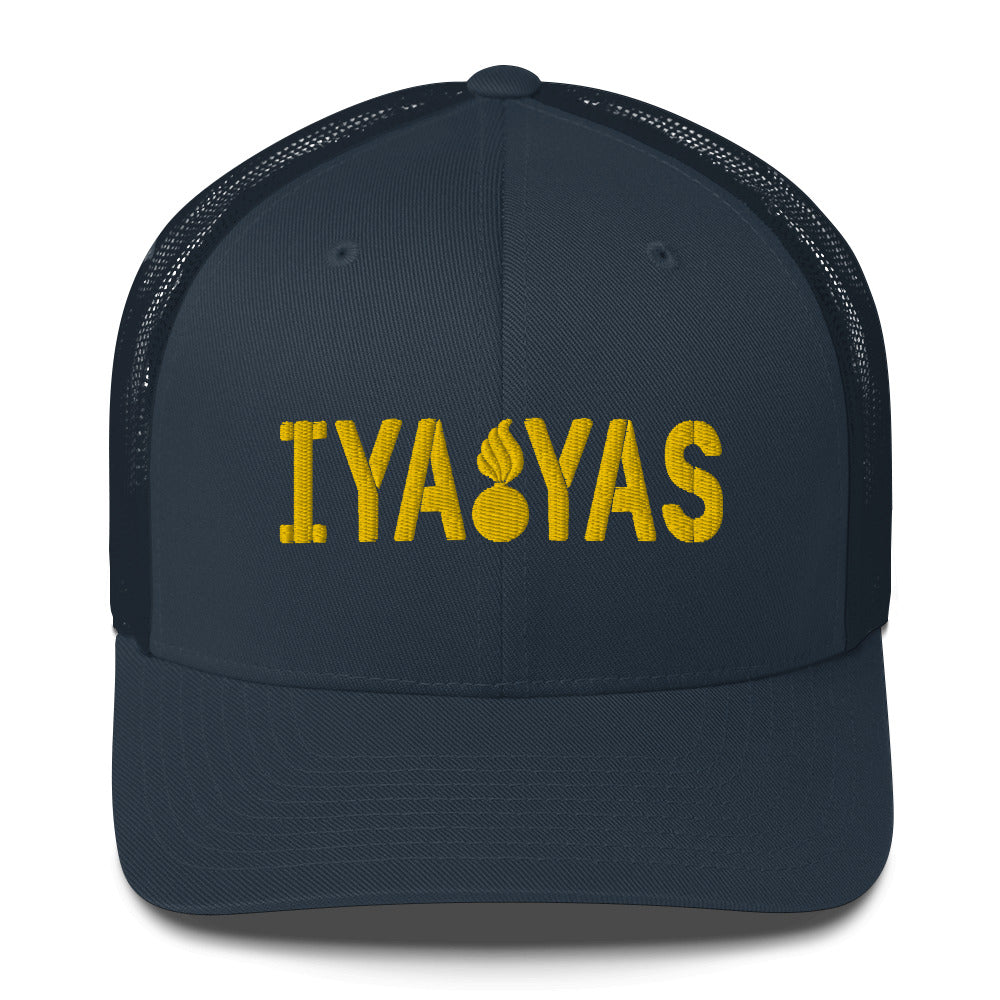 IYA AMMO YAS Pisspot Embroidered Mesh Snapback Trucker Style Hat or Cap