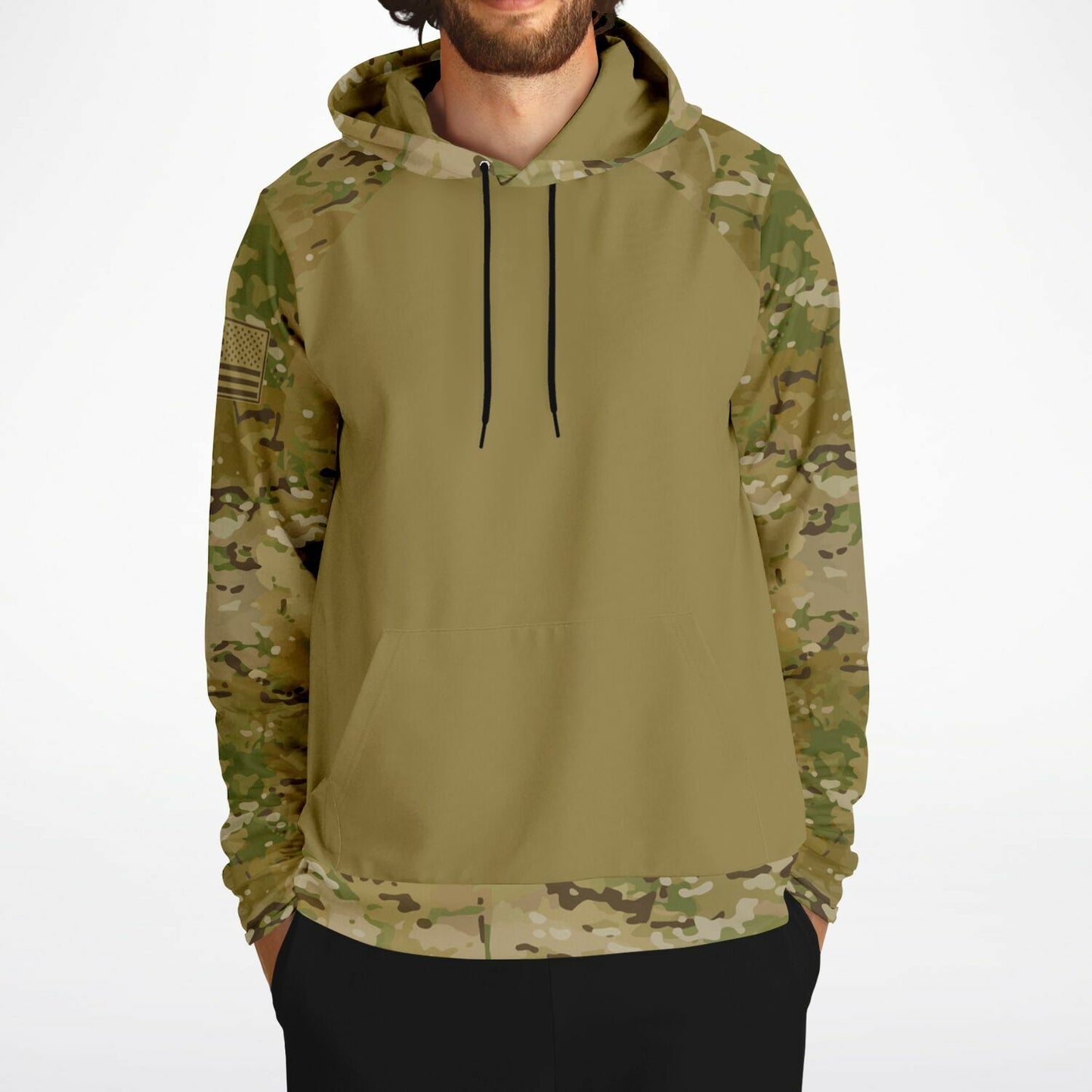 OCP Pattern American Flag Right Sleeve Stars Forward Style Fashion Hoodie - All Over Print