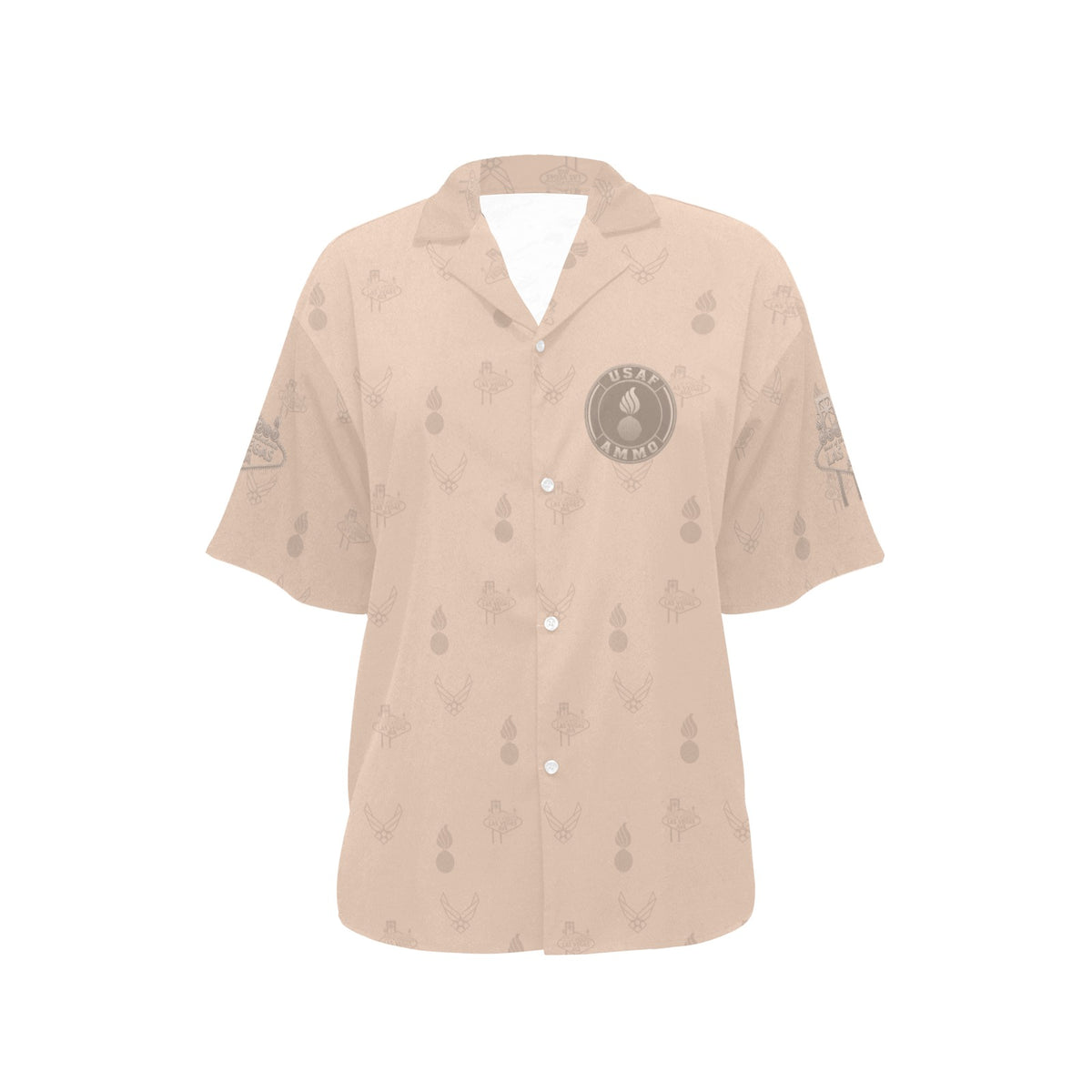 2027 AMMO Bash Las Vegas Grim Reaper Snake Eyes Sand Subdued Color Logos Women’s Hawaiian Shirt with No Pocket