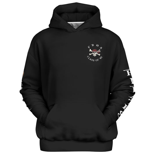 Fernandina Beach High School Pirates Class of 1985 Reunion Heavyweight Oversized Cold Weather Pullover Hoodie - All Over Print