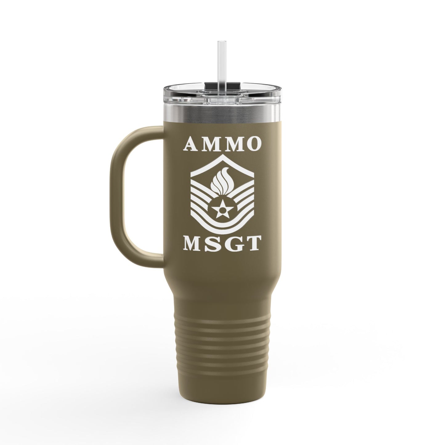 USAF AMMO MSgt Rank with Pisspot Inside Insulated Travel Mug, 40oz