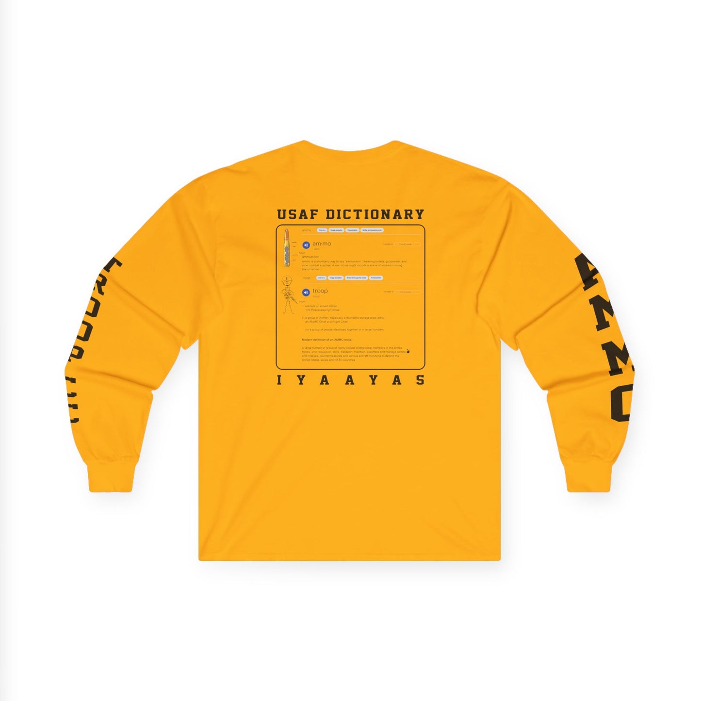 USAF AMMO Troop "CC" (Commander's Version) Dictionary Defintion and Meaning Mens Long Sleeve Cotton Shirt