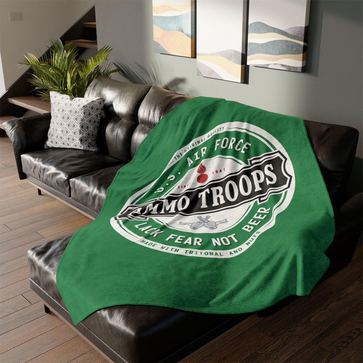 U.S. Air Force AMMO Troops Lack Fear Not Beer Pisspot IYAAYAS Famous Dutch Beer Inspired Soft Polyester 60" x 80" Blanket