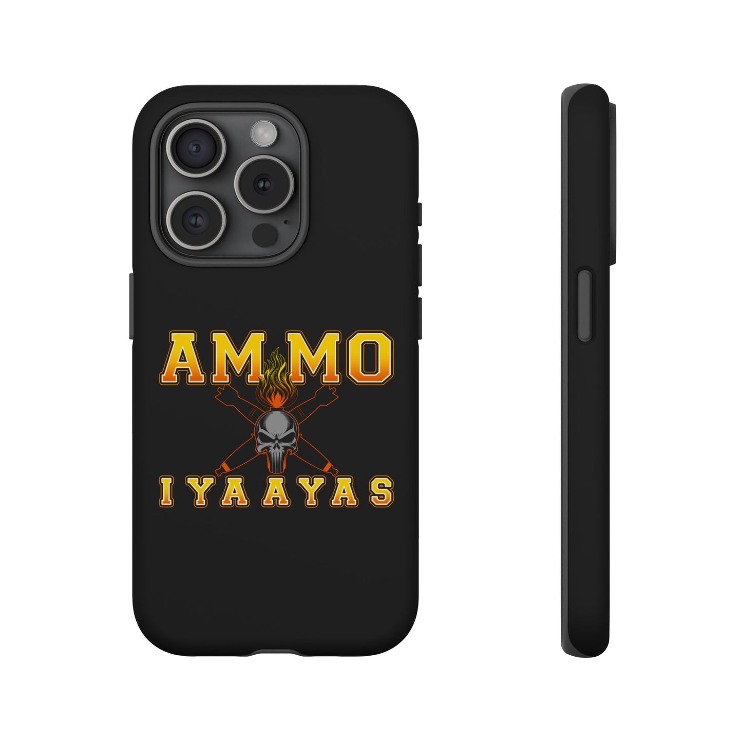 USAF AMMO Flaming Skull Pisspot and Crossed Bombs IYAAYAS Logo Tough Cases