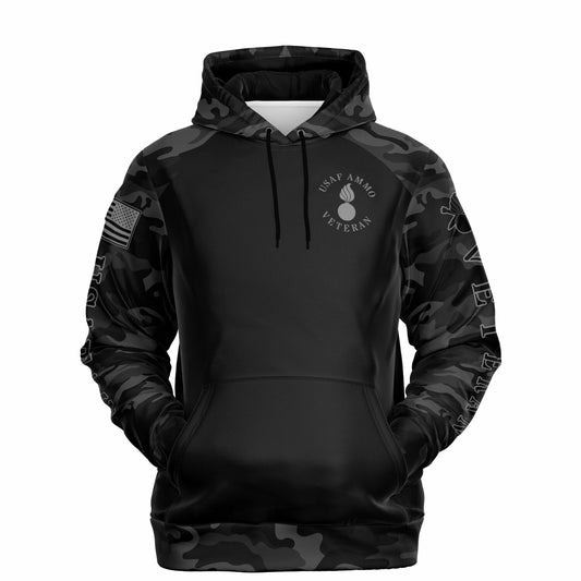 Black and Grey USAF AMMO Veteran DD-214 Fashion Hoodie - All Over Print