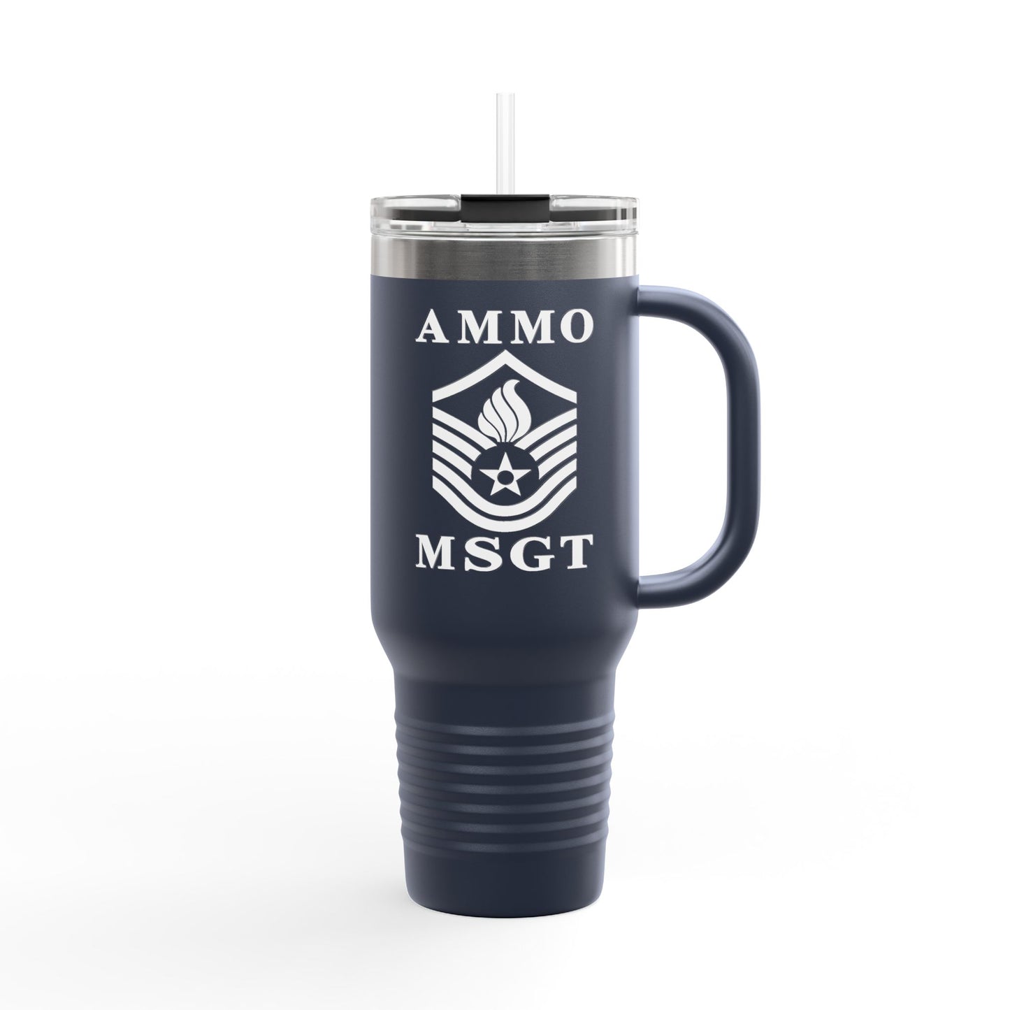 USAF AMMO MSgt Rank with Pisspot Inside Insulated Travel Mug, 40oz