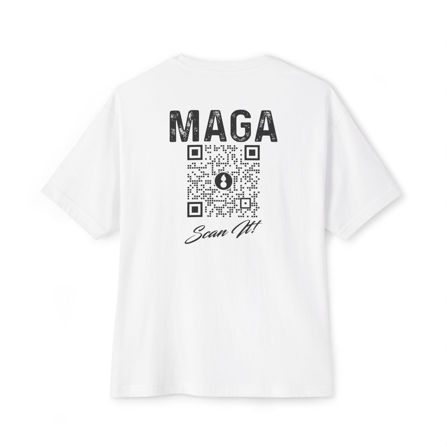 USAF AMMO MAGA With QR Code Scan It Produces Text Message Spelling Out Acronym Meaning Unisex Oversized Boxy Tee