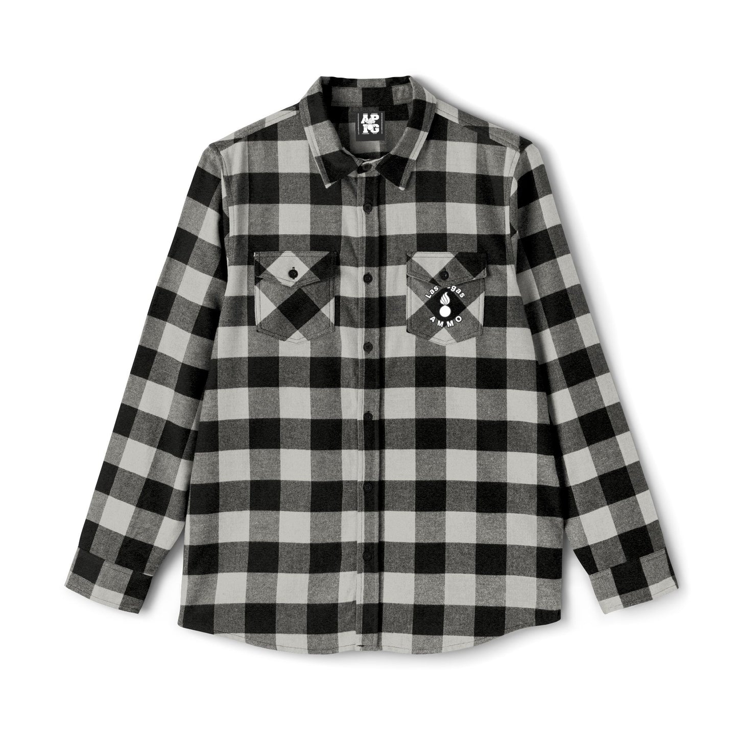 Gulf War II Veteran Las Vegas AVA USAF AMMO Pisspot Mens Long Sleeve Flannel Shirt