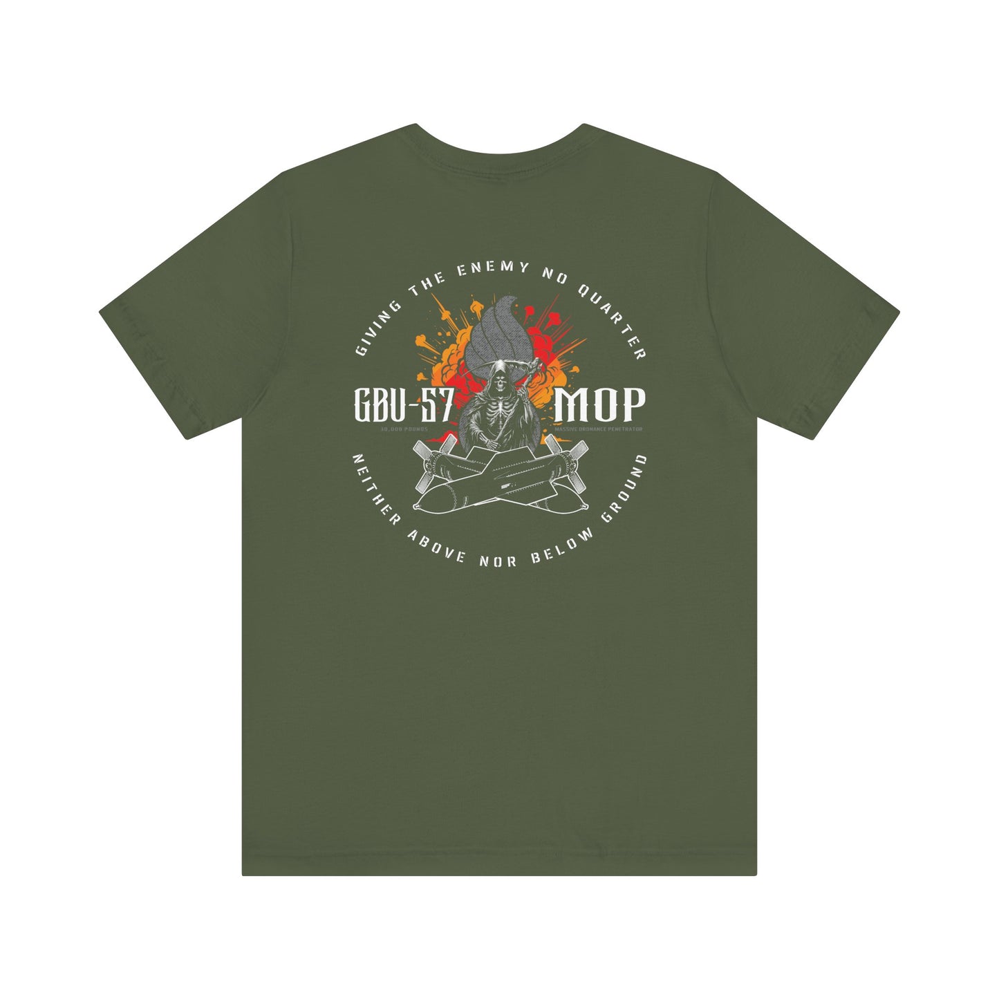 USAF AMMO Grim Reaper Pisspot Explosion GBU-57 MOP Unisex Short Sleeve T-Shirt
