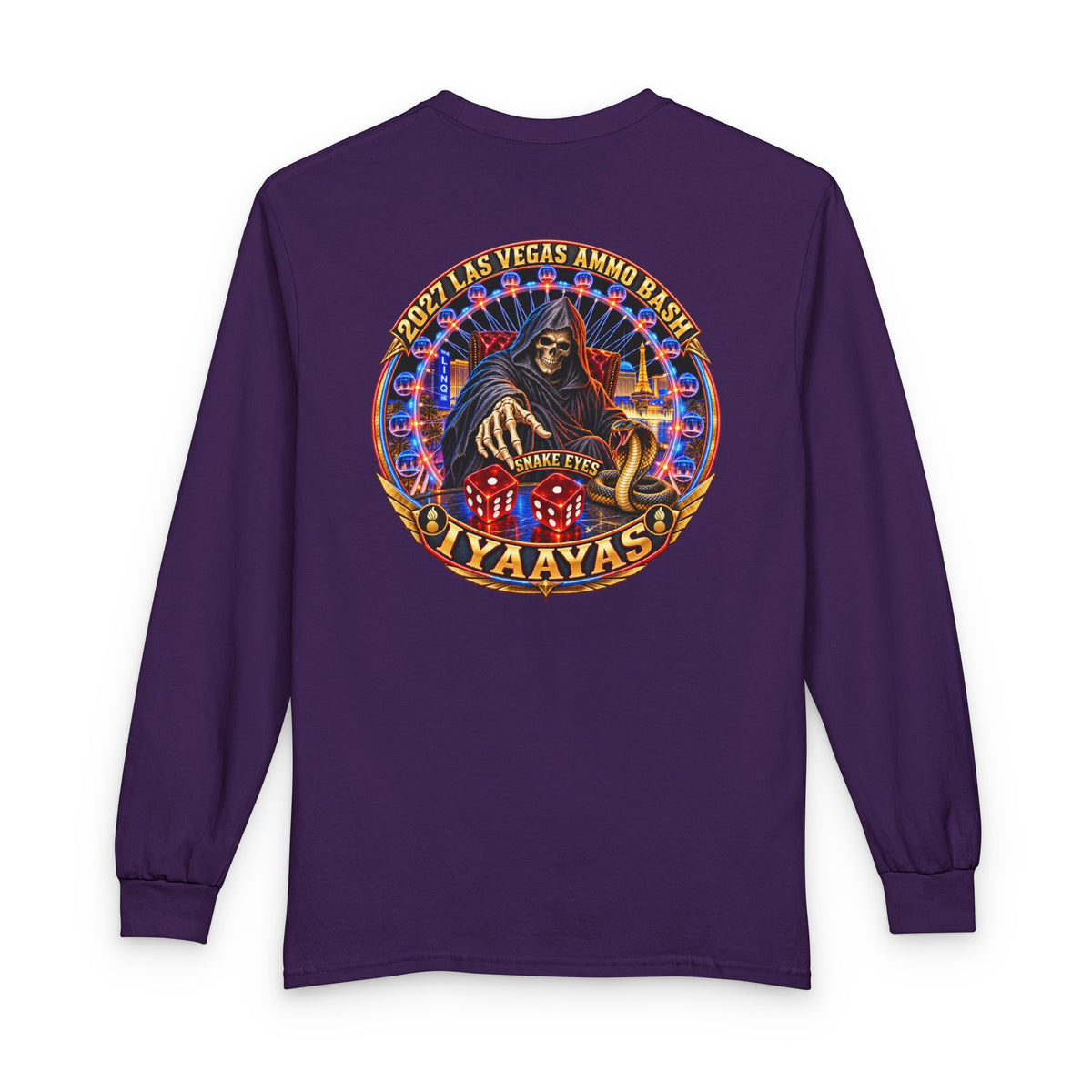 2027 Las Vegas USAF AMMO Bash Grim Reaper Snake Eyes Pisspots IYAAYAS Long Sleeve T-Shirt