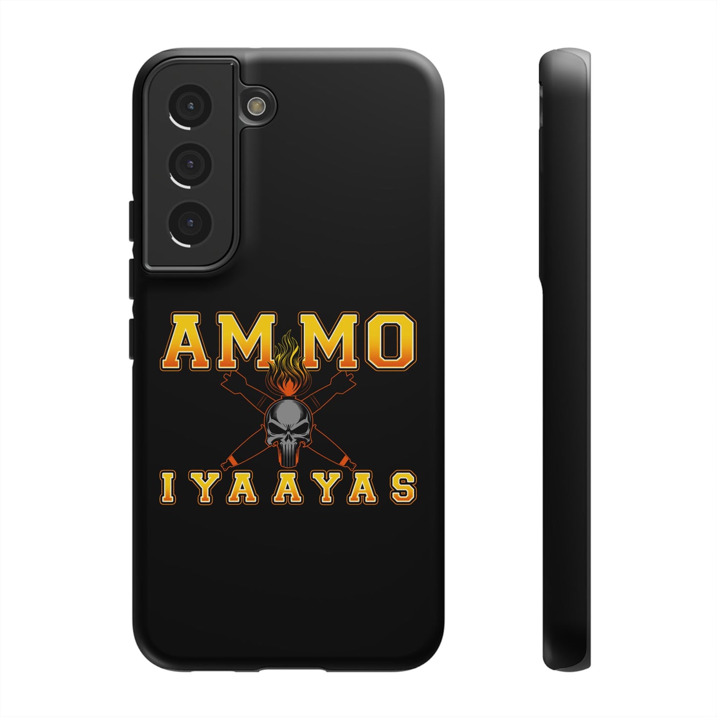 USAF AMMO Flaming Skull Pisspot and Crossed Bombs IYAAYAS Logo Tough Cases