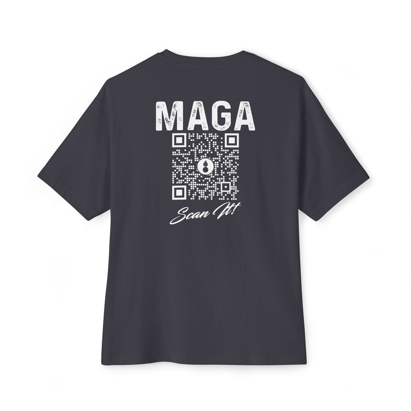 USAF AMMO MAGA With QR Code Scan It Produces Text Message Spelling Out Acronym Meaning Unisex Oversized Boxy Tee