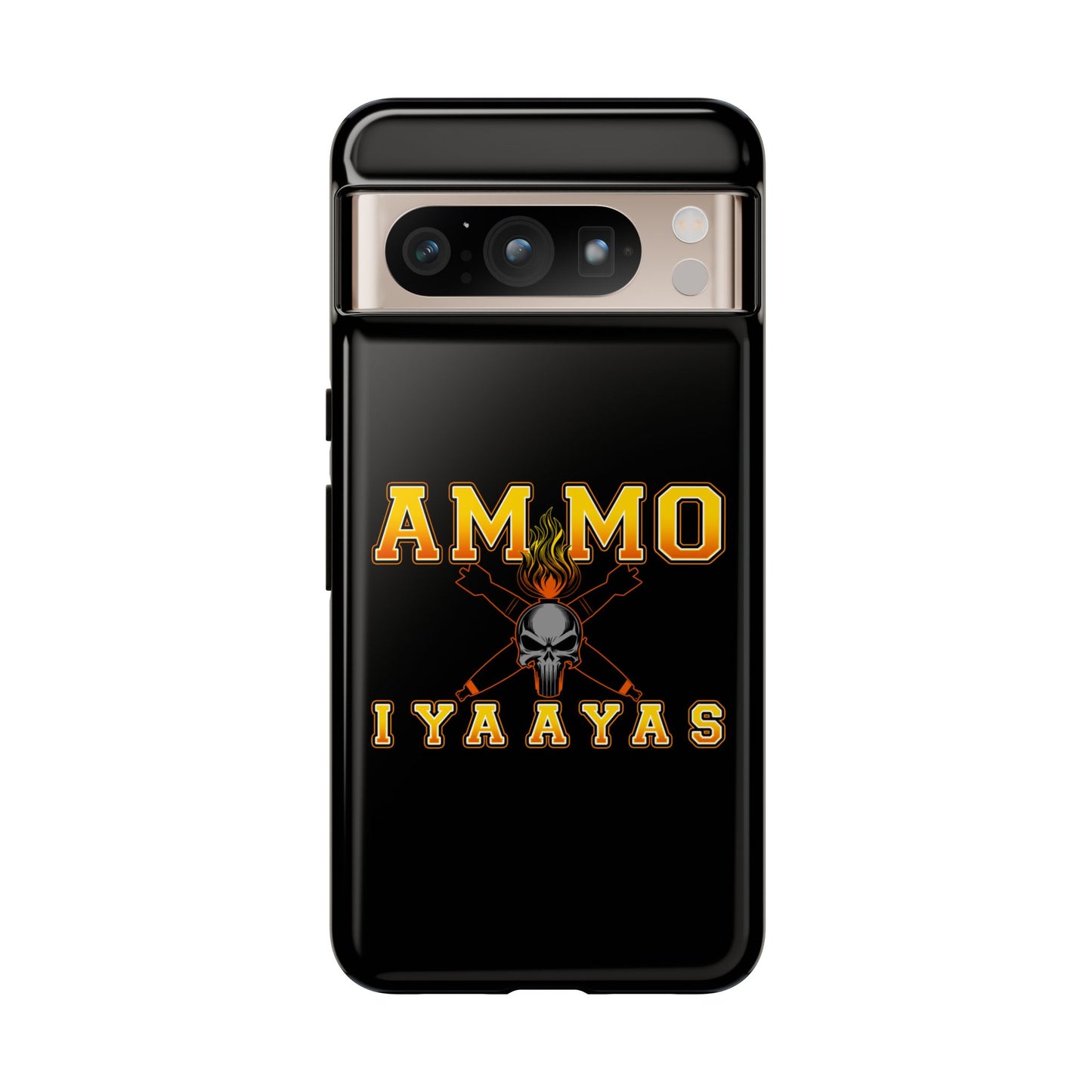 USAF AMMO Flaming Skull Pisspot and Crossed Bombs IYAAYAS Logo Tough Cases
