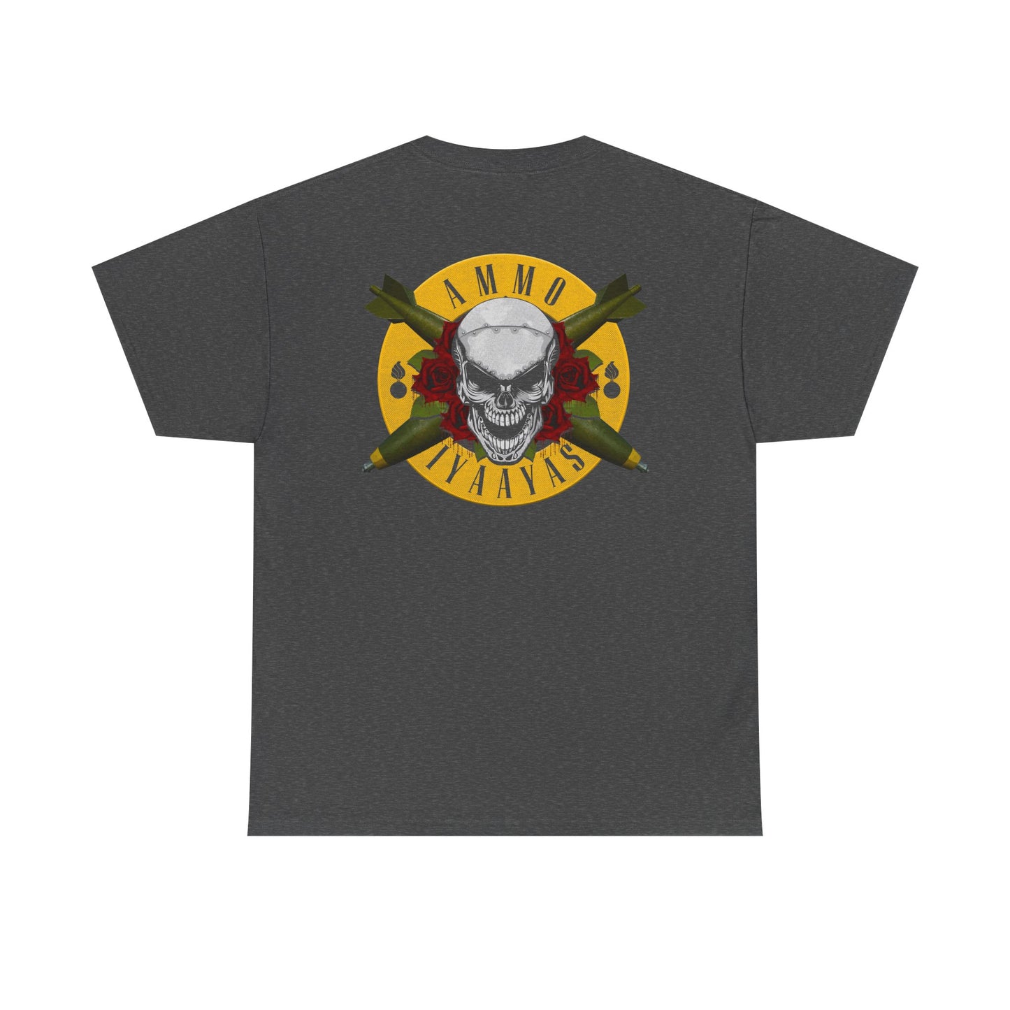 USAF AMMO IYAAYAS Skull Roses Crossed Bombs Grunge Circle Pisspot Logo Men's Gift T-Shirt