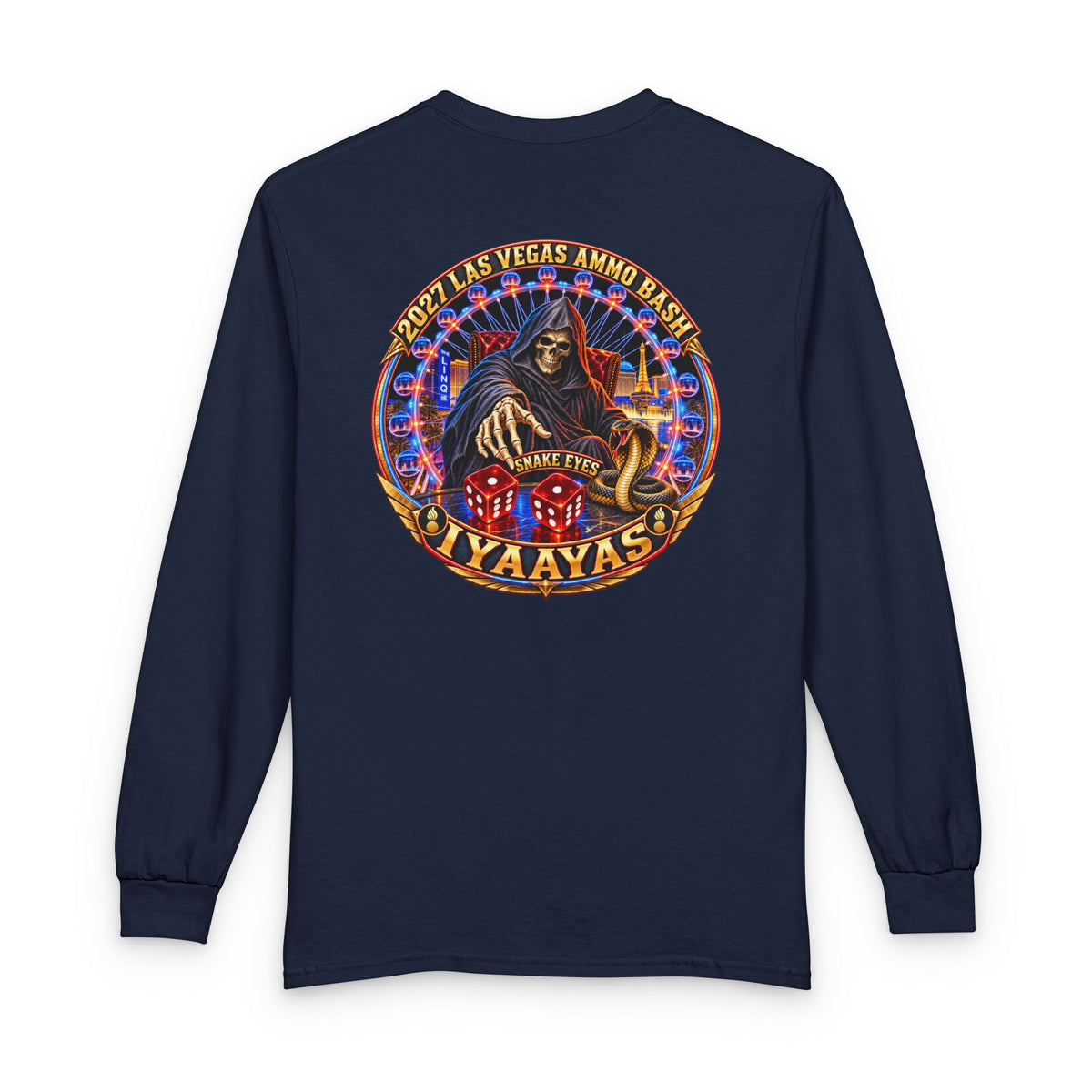 2027 Las Vegas USAF AMMO Bash Grim Reaper Snake Eyes Pisspots IYAAYAS Long Sleeve T-Shirt