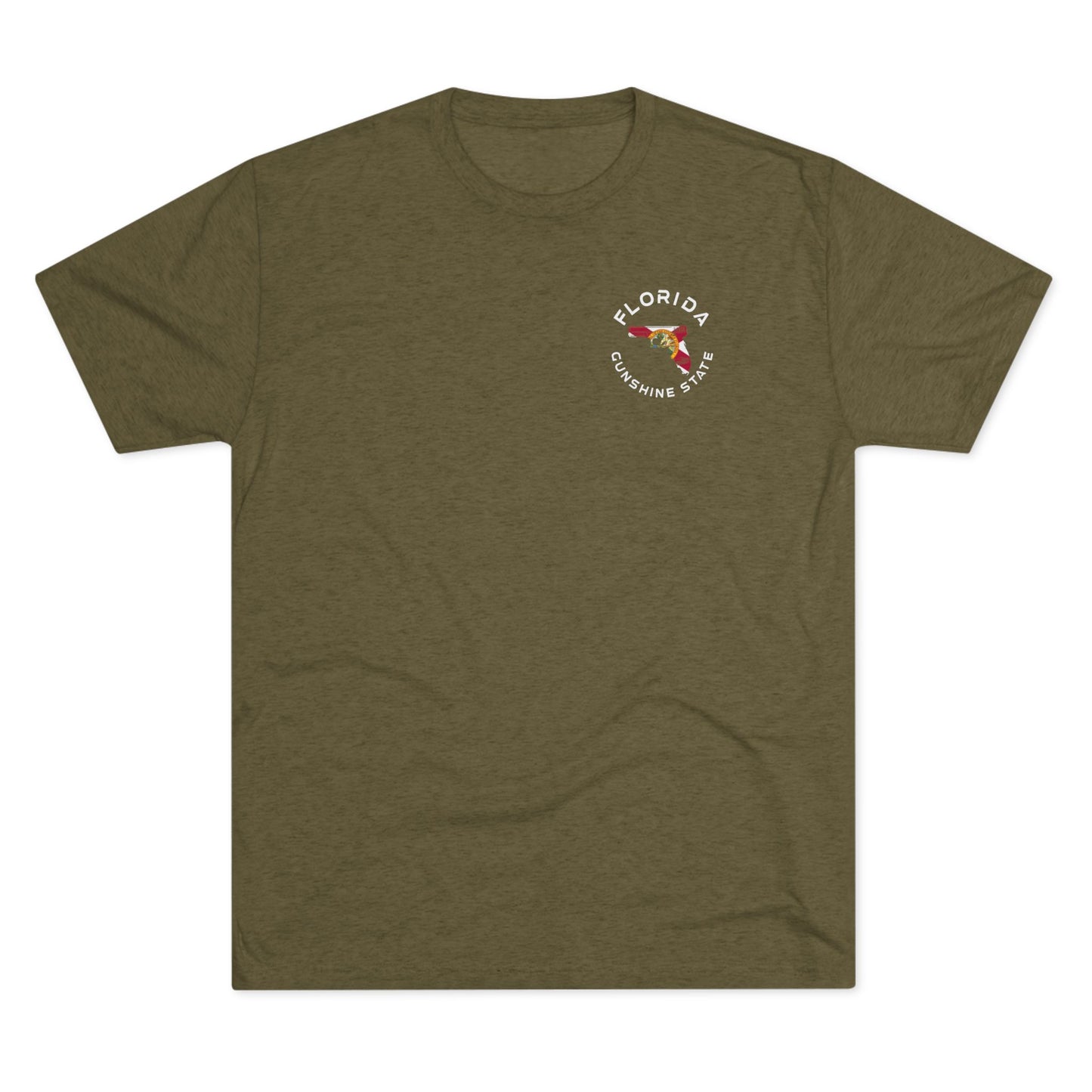 Florida Home of the Gunshine State aka the Land of Mess Around and Find Out American and Florida Flag Unisex Tri-Blend Crew Tee