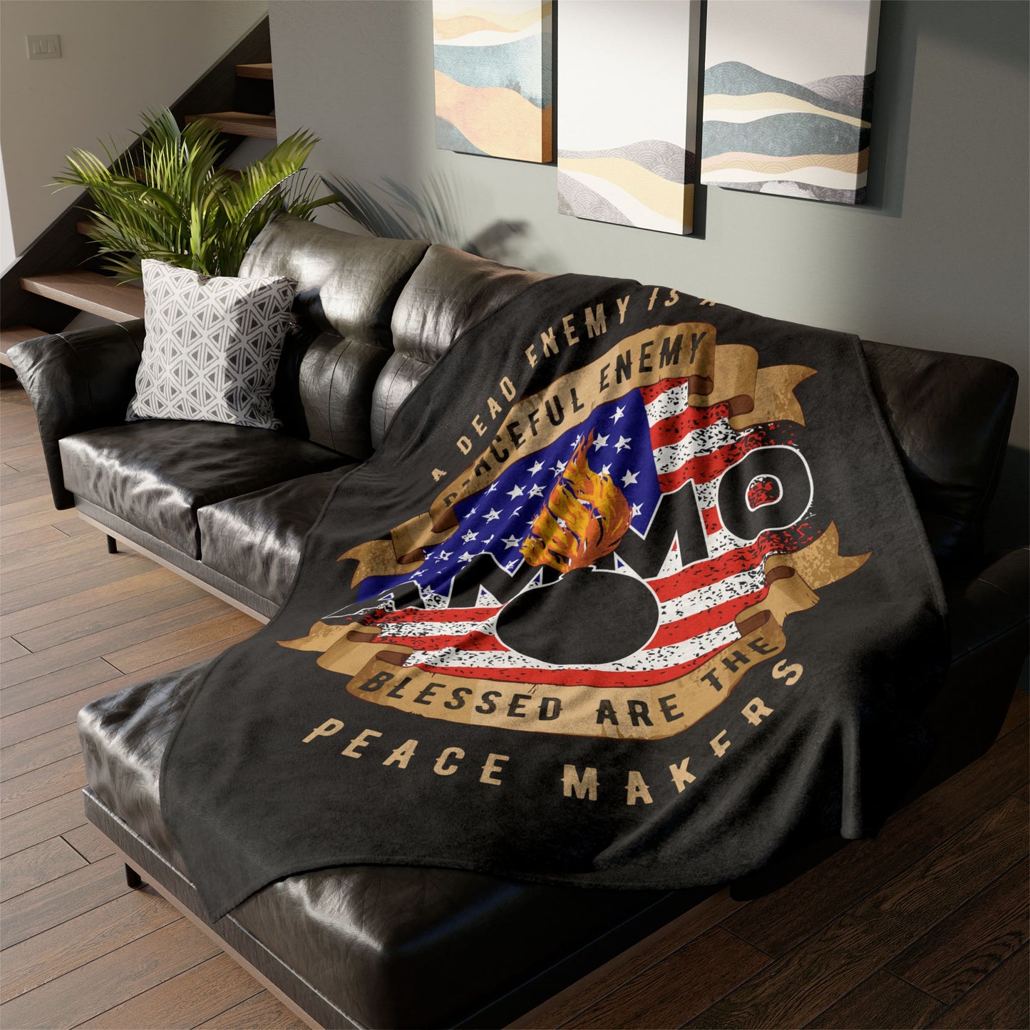 A Dead Enemy Is A Peaceful Enemy Blessed Are The Peace Makers Soft Polyester 60" x 80" Blanket