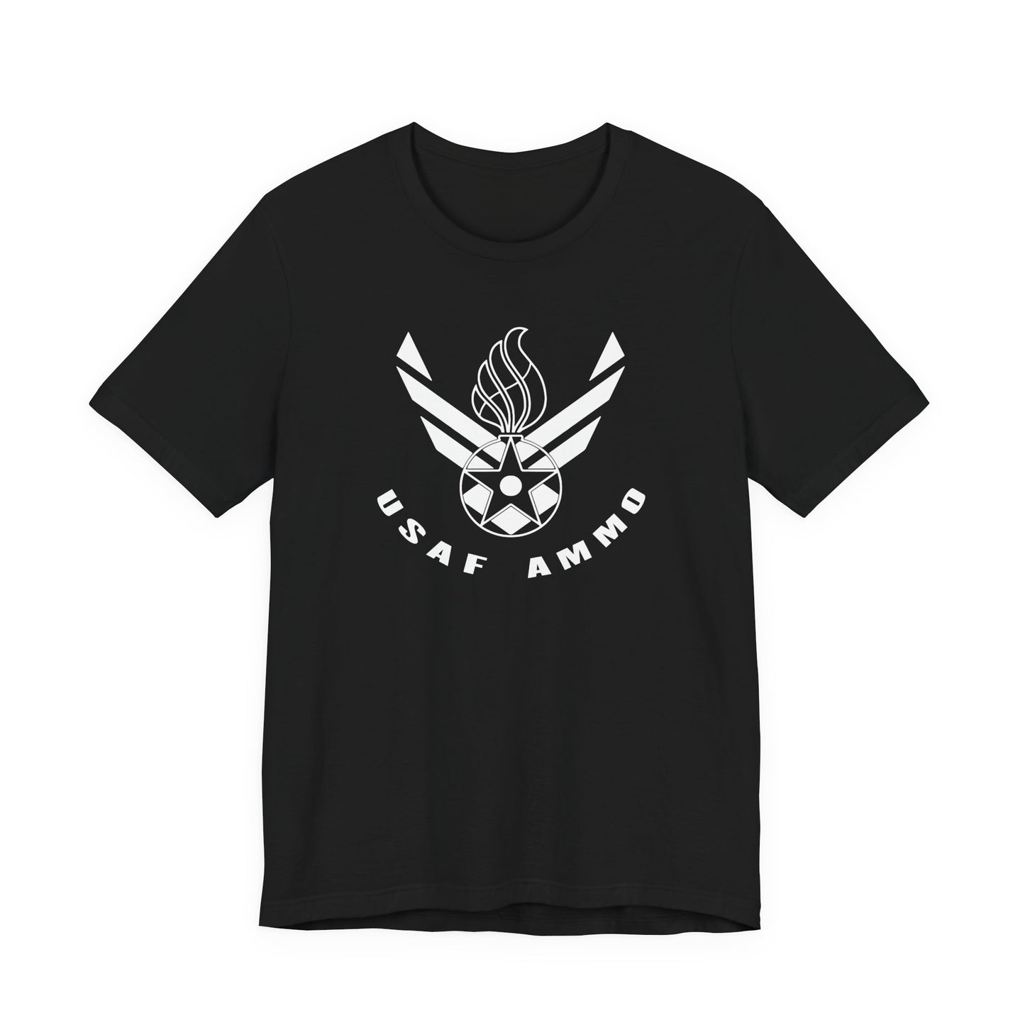 AF Vector Combined With Pisspot Arched USAF AMMO Lower Text Unisex Jersey Short Sleeve Tee