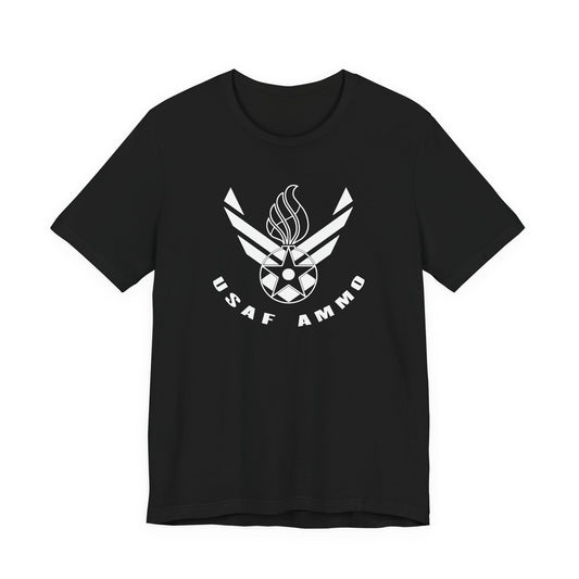 AF Vector Combined With Pisspot Arched USAF AMMO Lower Text Unisex Jersey Short Sleeve Tee