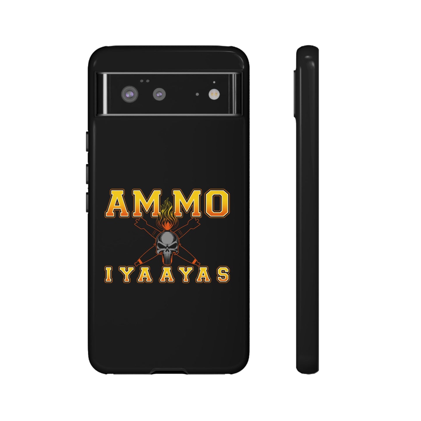 USAF AMMO Flaming Skull Pisspot and Crossed Bombs IYAAYAS Logo Tough Cases