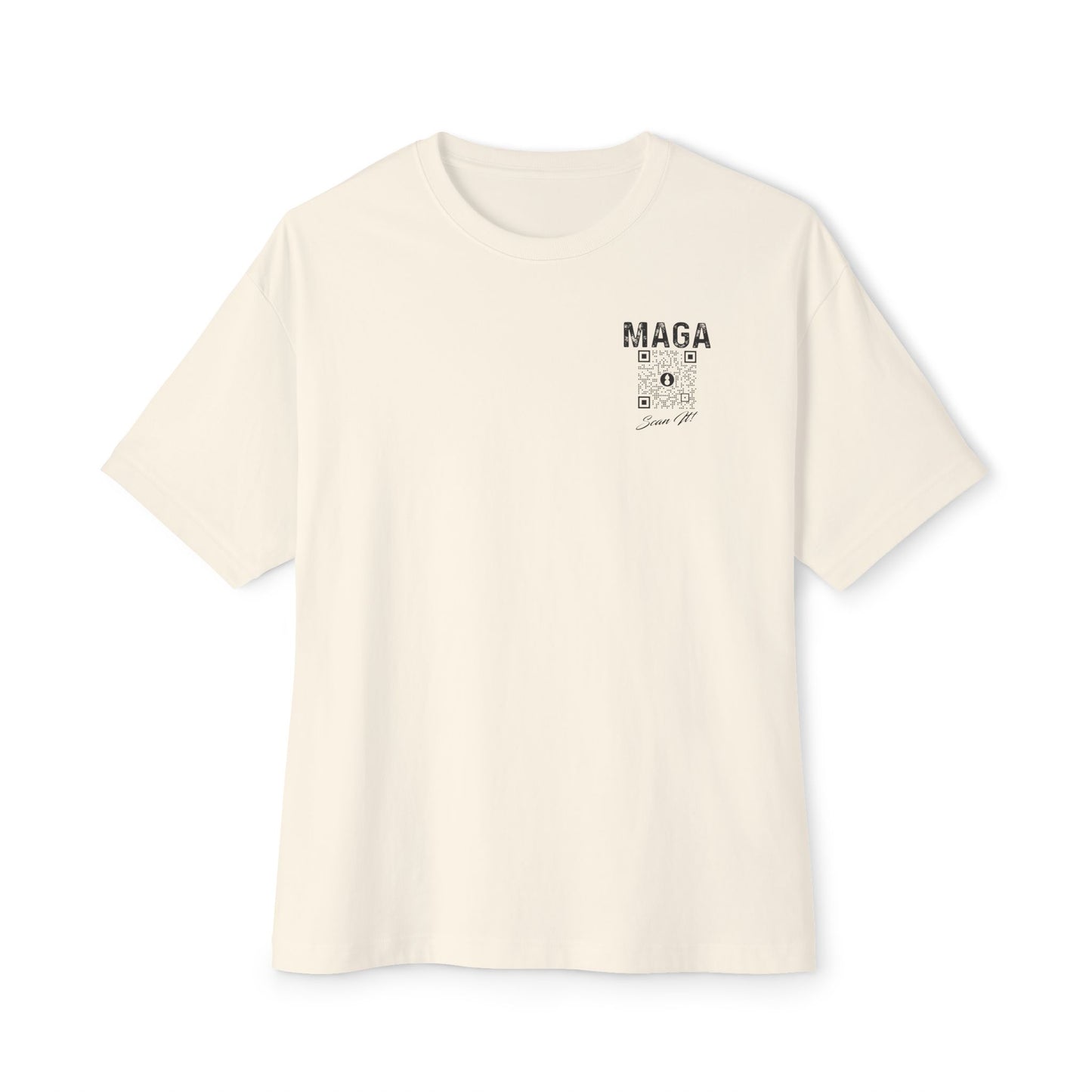 USAF AMMO MAGA With QR Code Scan It Produces Text Message Spelling Out Acronym Meaning Unisex Oversized Boxy Tee