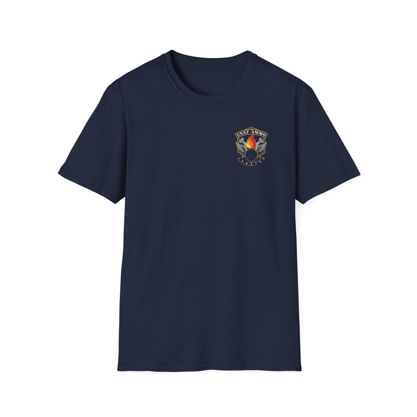 USAF AMMO Pisspot Bombs Wings IYAAYAS Logo Unisex Softstyle T-Shirt