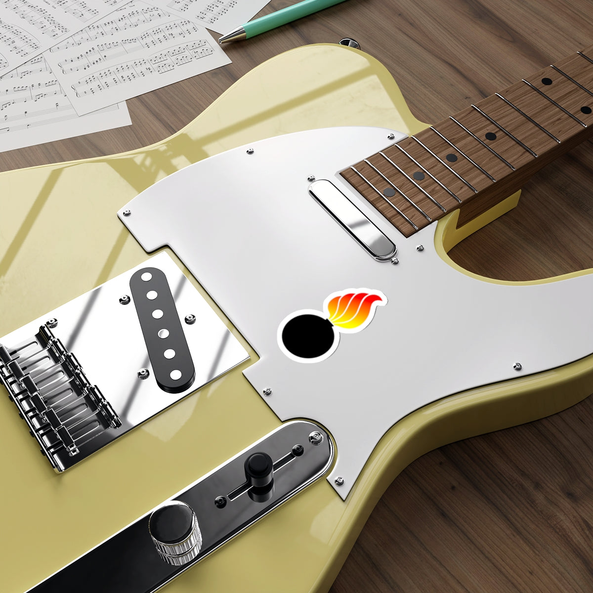 Basic AMMO Pisspot With Gradient Flame Outdoor and Indoor Vinyl Kiss Cut Stickers