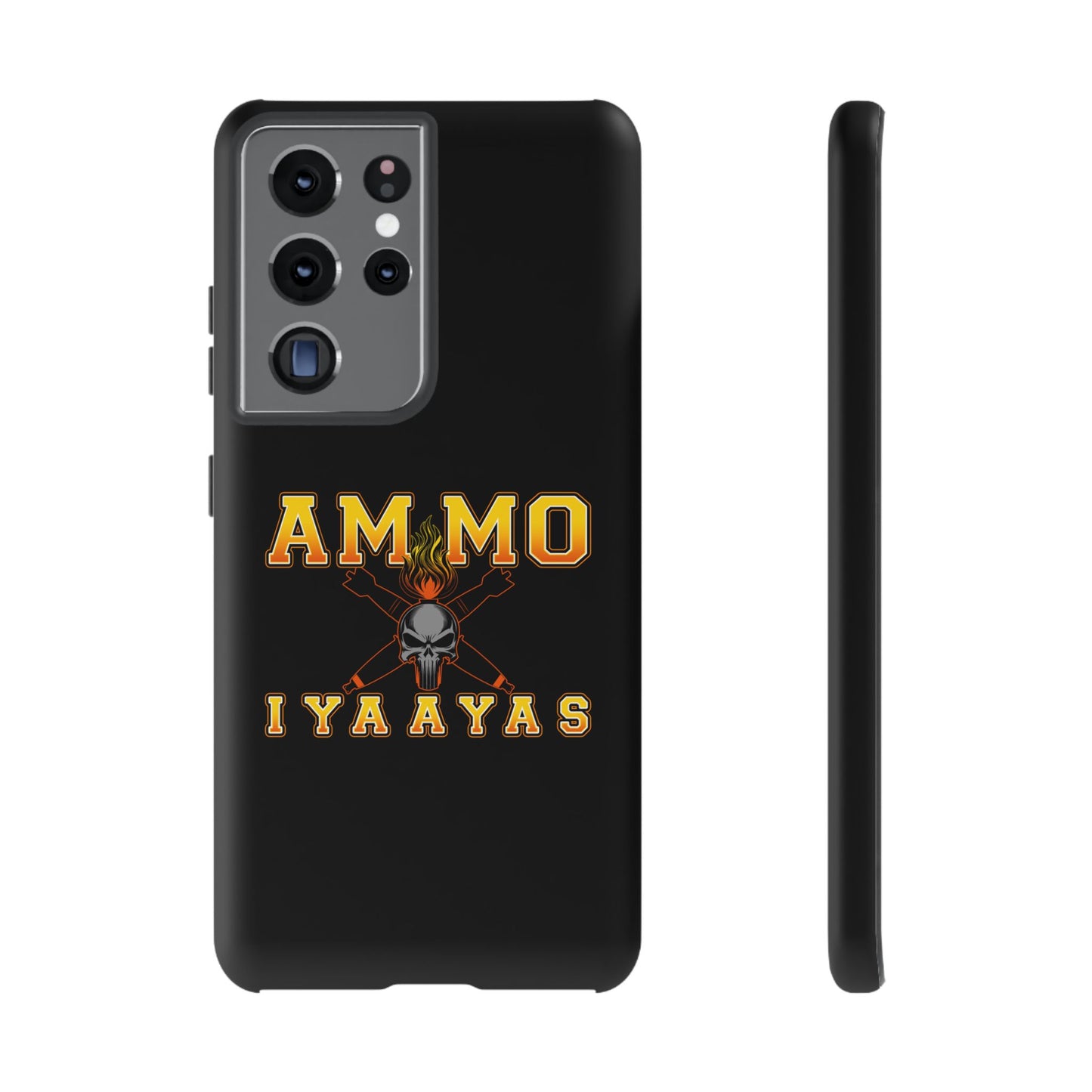 USAF AMMO Flaming Skull Pisspot and Crossed Bombs IYAAYAS Logo Tough Cases