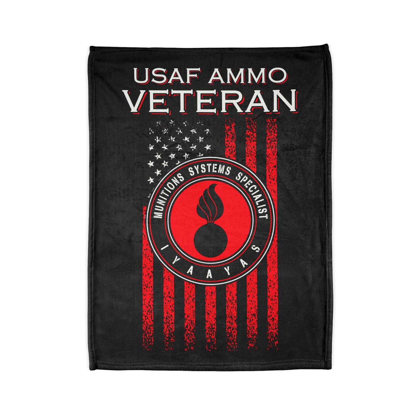 USAF AMMO Veteran Vertical Grunge American Flag Circular Logo With Pisspot and IYAAYAS Soft Polyester 30" x 40" Blanket