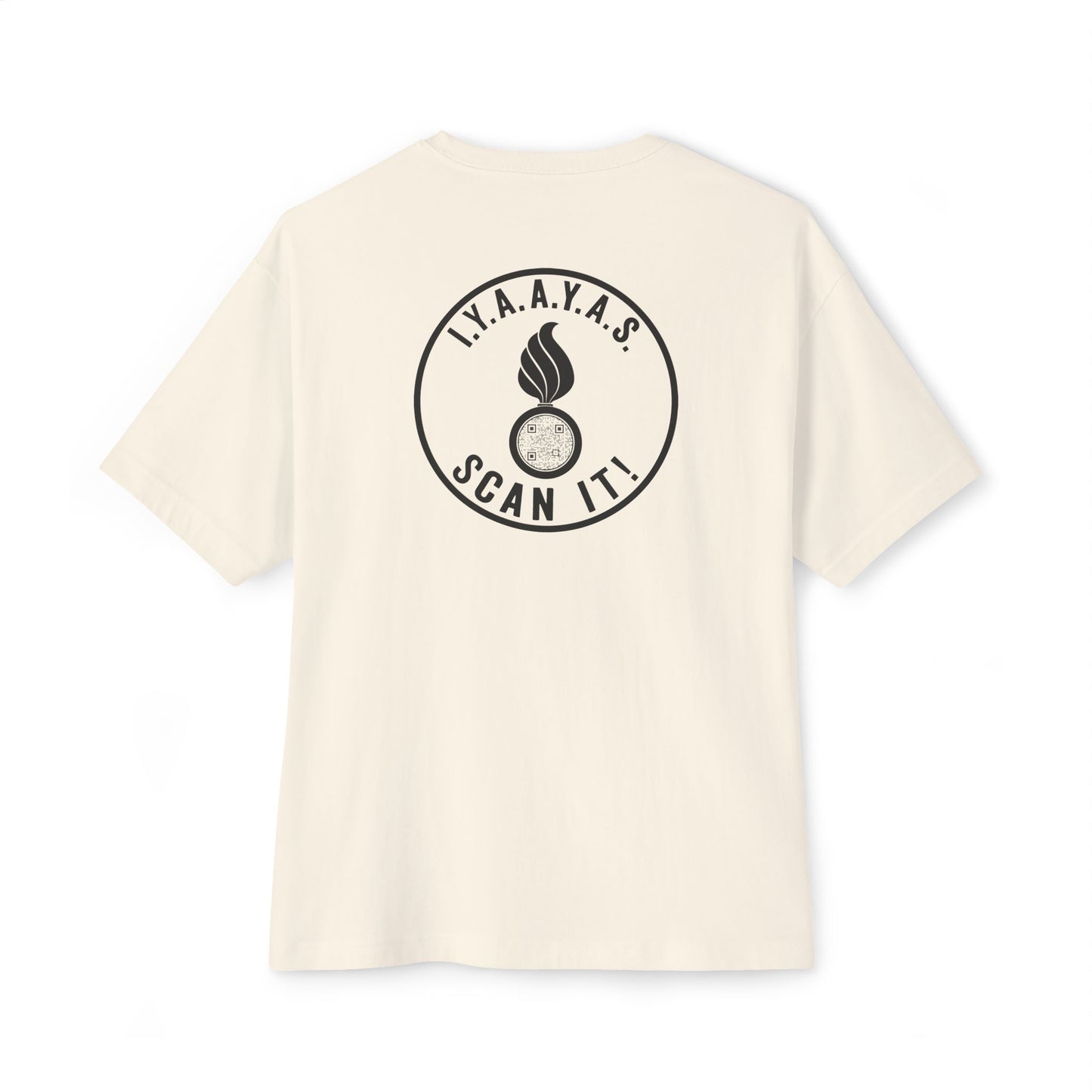 USAF AMMO IYAAYAS Pisspot With QR Code Scan It Produces Text Message Spelling Out Acronym Meaning Unisex Oversized Boxy Tee