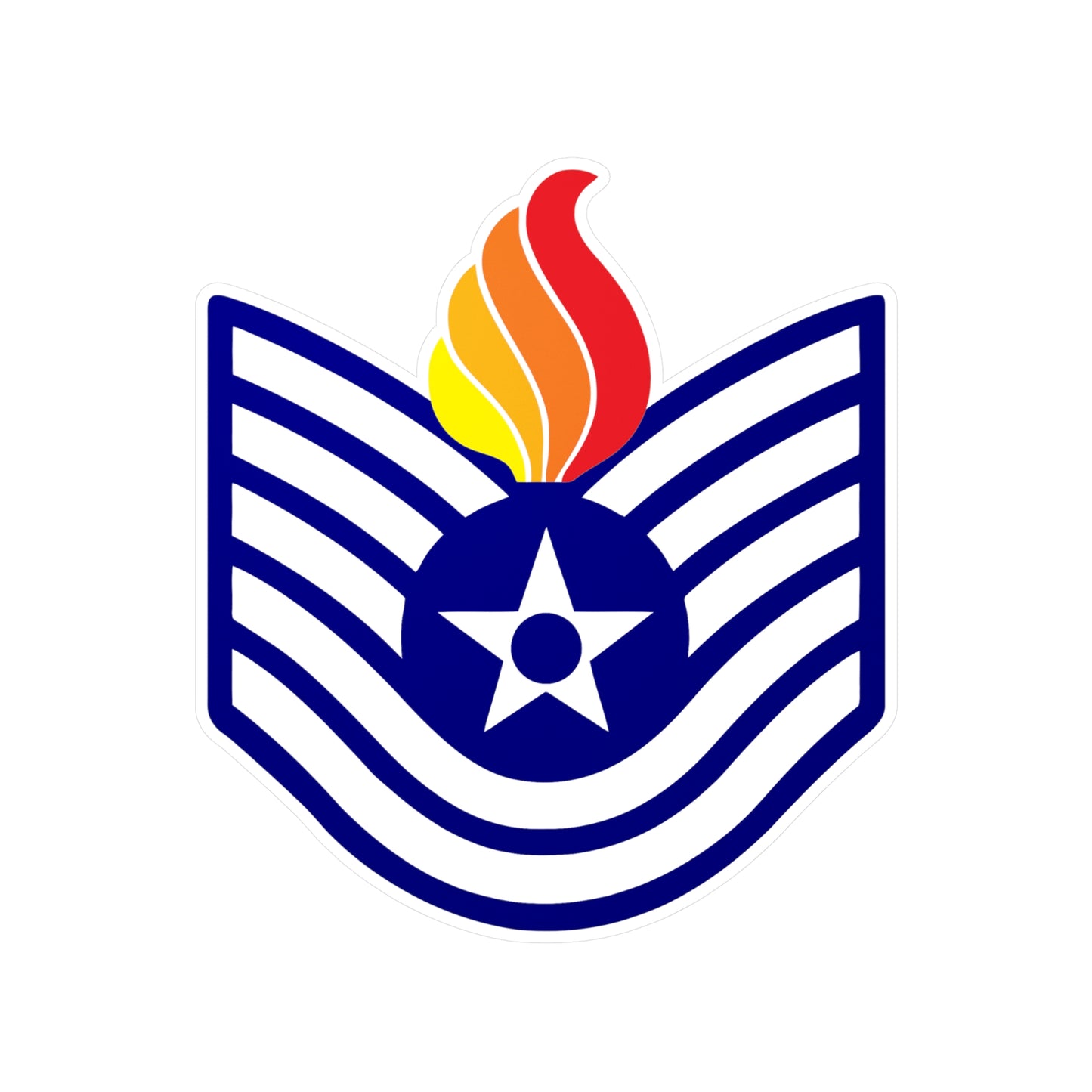 USAF AMMO Technical Sergeant TSgt E-6 Rank Color Kiss-Cut Vinyl Indoor and Outdoor Decals