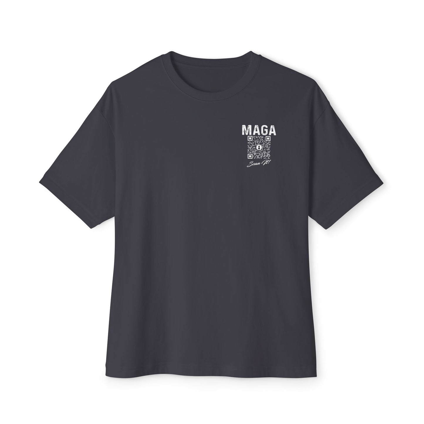 USAF AMMO MAGA With QR Code Scan It Produces Text Message Spelling Out Acronym Meaning Unisex Oversized Boxy Tee