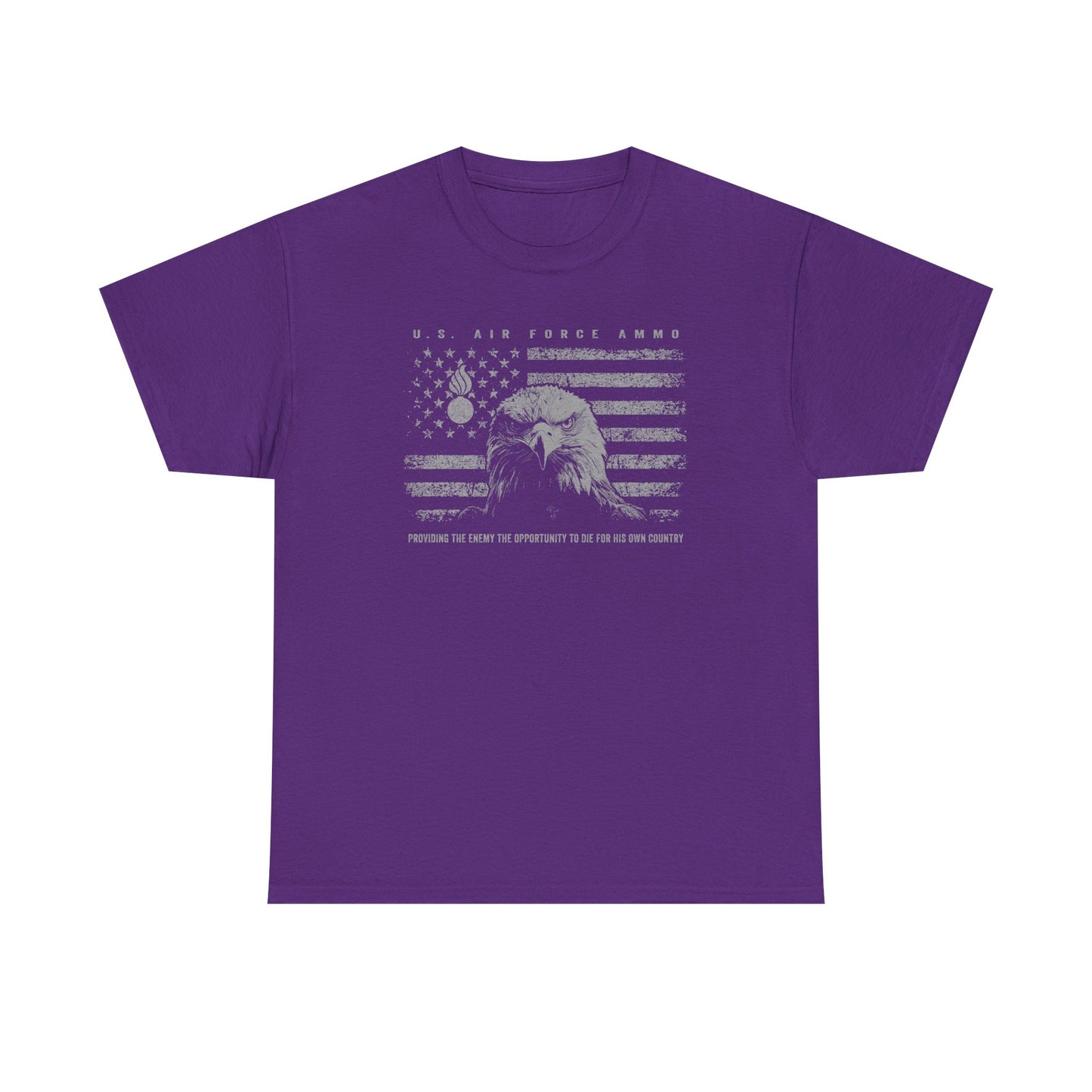 Grunge American Flag Eagle Head Pisspot USAF AMMO Unisex Heavy Cotton Tee