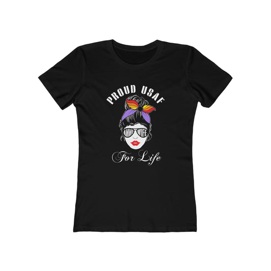 Proud USAF AMMO Wife Women's The Boyfriend Tee