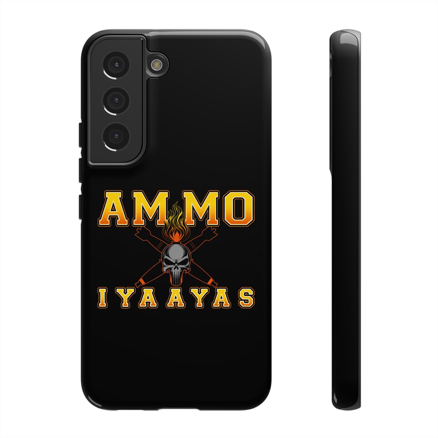 USAF AMMO Flaming Skull Pisspot and Crossed Bombs IYAAYAS Logo Tough Cases