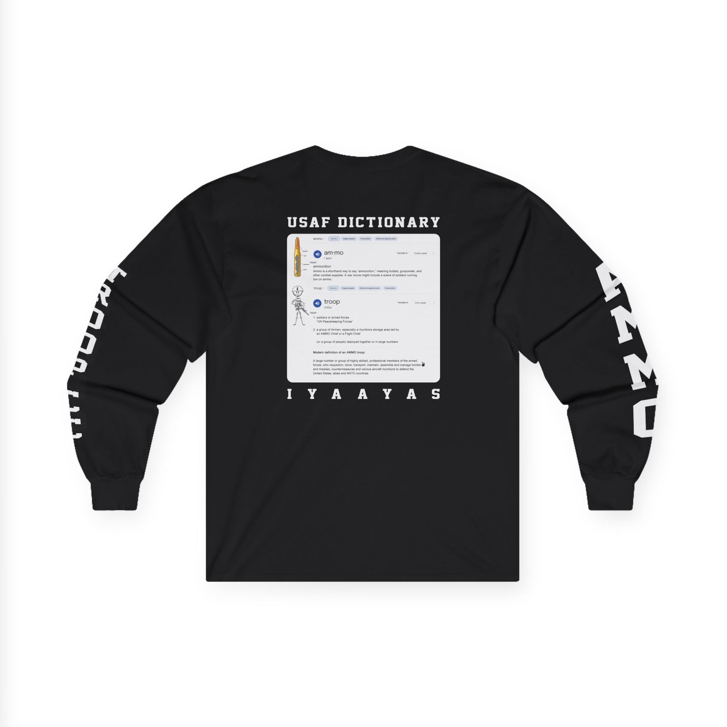 USAF AMMO Troop "CC" (Commander's Version) Dictionary Defintion and Meaning Mens Long Sleeve Cotton Shirt