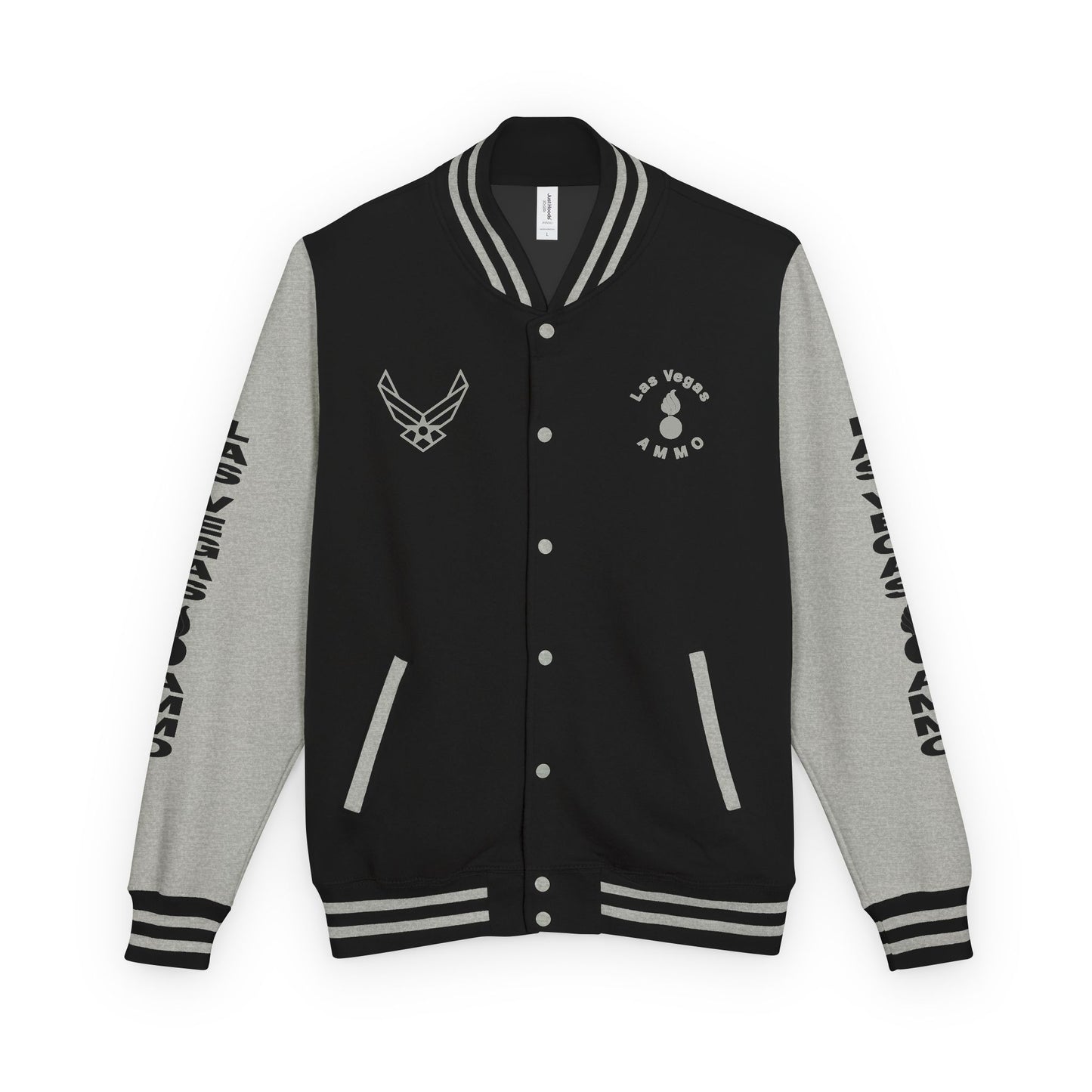 Las Vegas AMMO LV AVA Official Logo with Pisspot IYAAYAS Mens Heavyweight Letterman Jacket