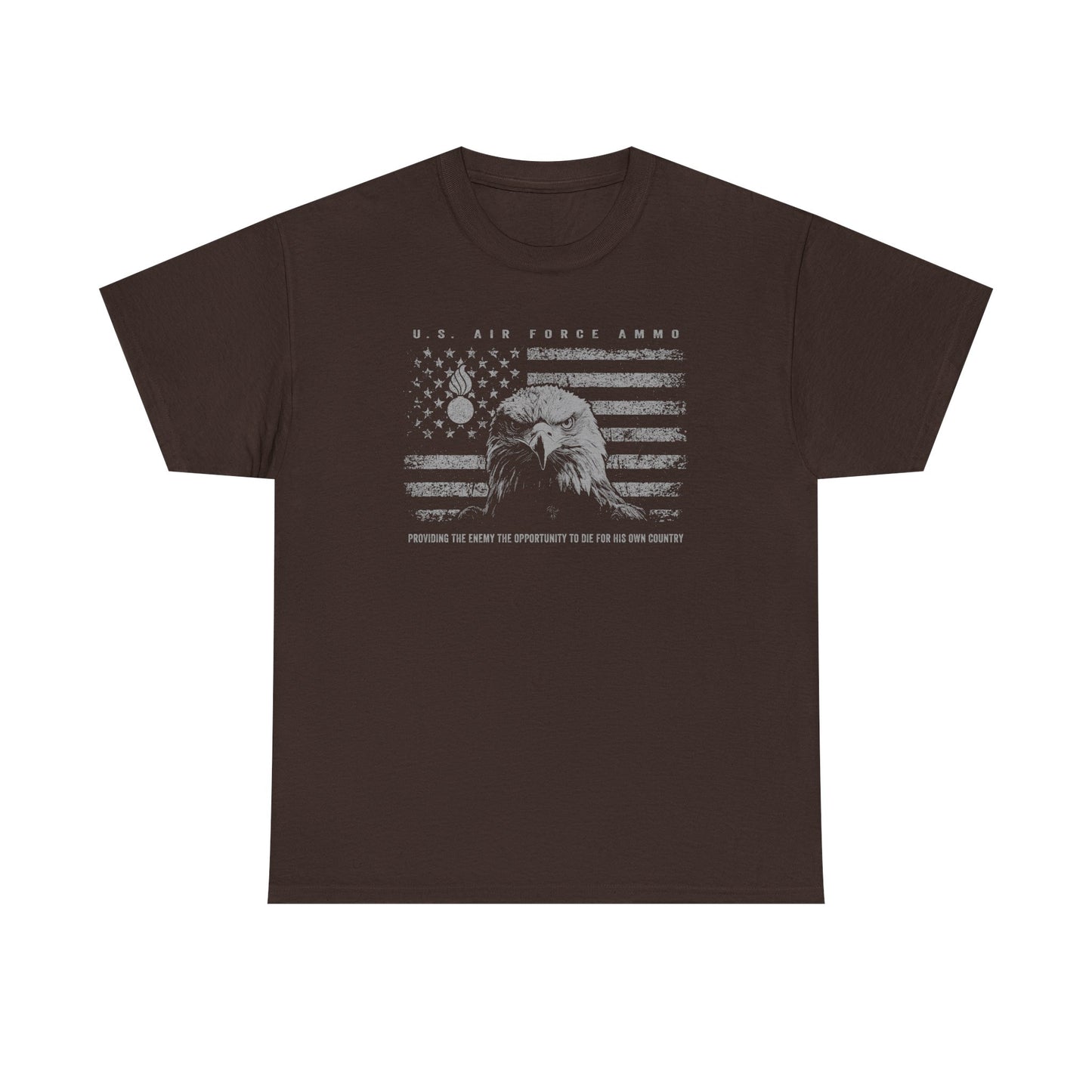 Grunge American Flag Eagle Head Pisspot USAF AMMO Unisex Heavy Cotton Tee