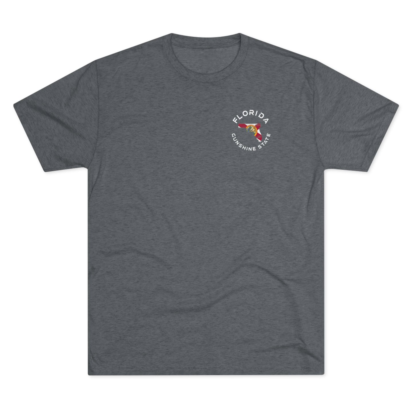 Florida Home of the Gunshine State aka the Land of Mess Around and Find Out American and Florida Flag Unisex Tri-Blend Crew Tee
