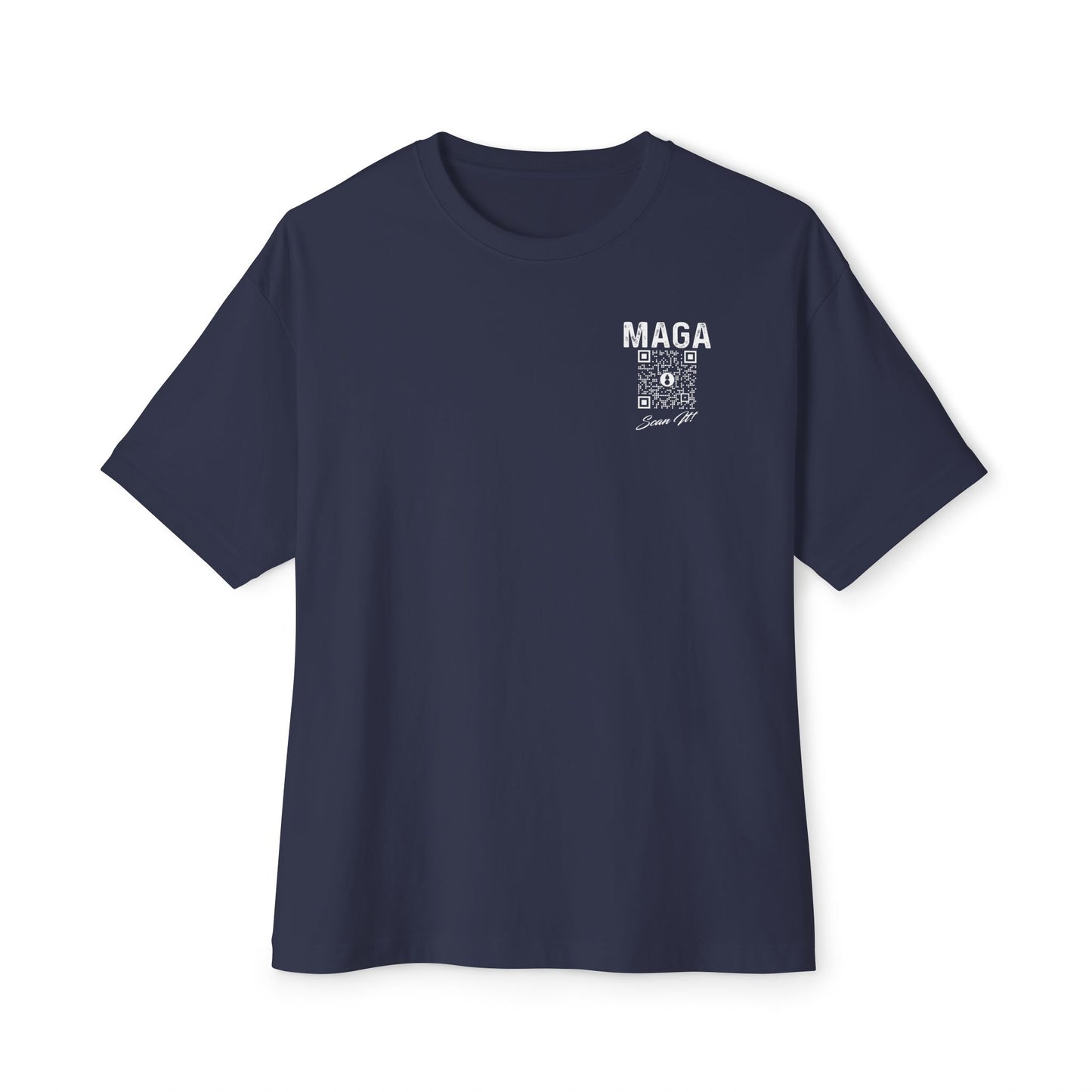 USAF AMMO MAGA With QR Code Scan It Produces Text Message Spelling Out Acronym Meaning Unisex Oversized Boxy Tee