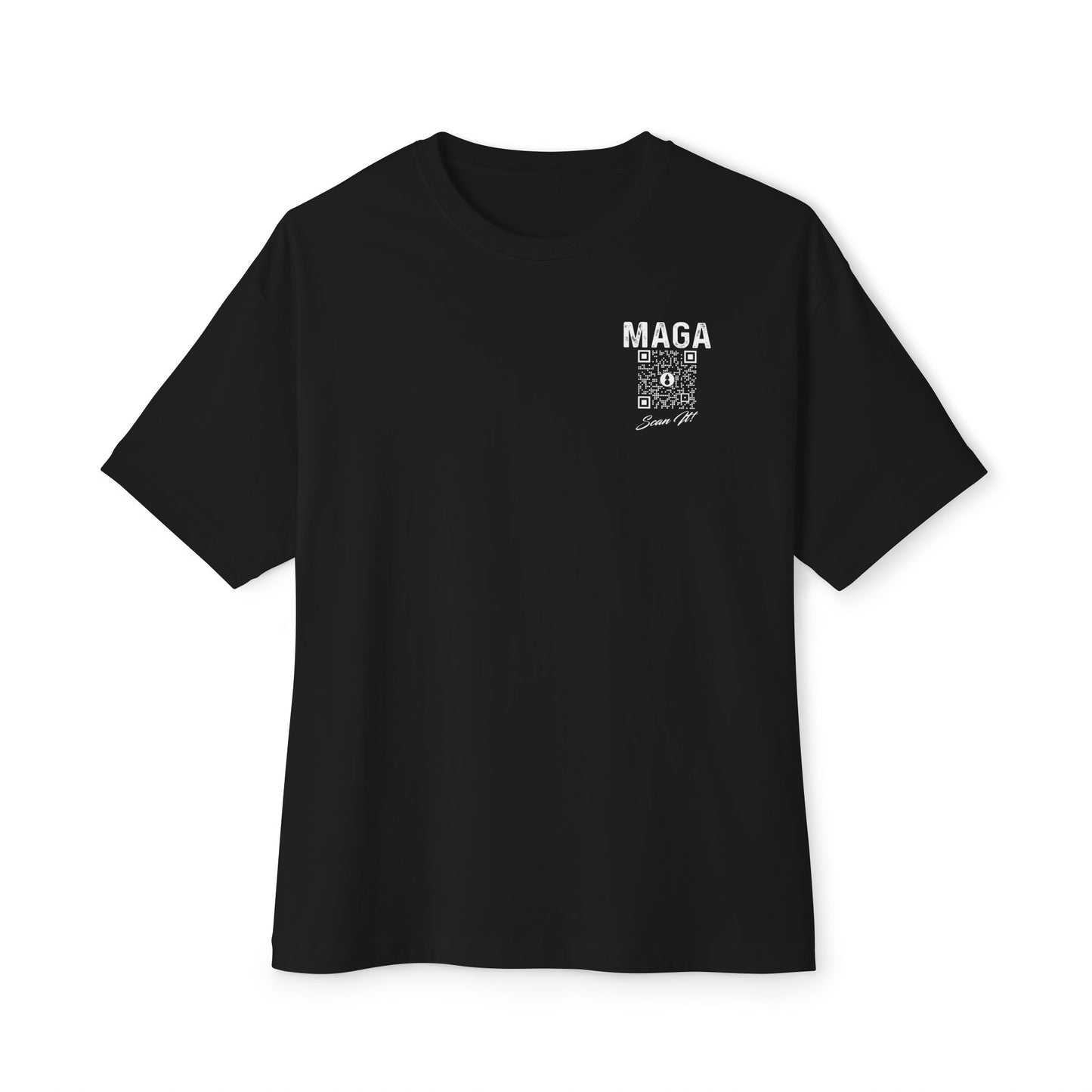 USAF AMMO MAGA With QR Code Scan It Produces Text Message Spelling Out Acronym Meaning Unisex Oversized Boxy Tee