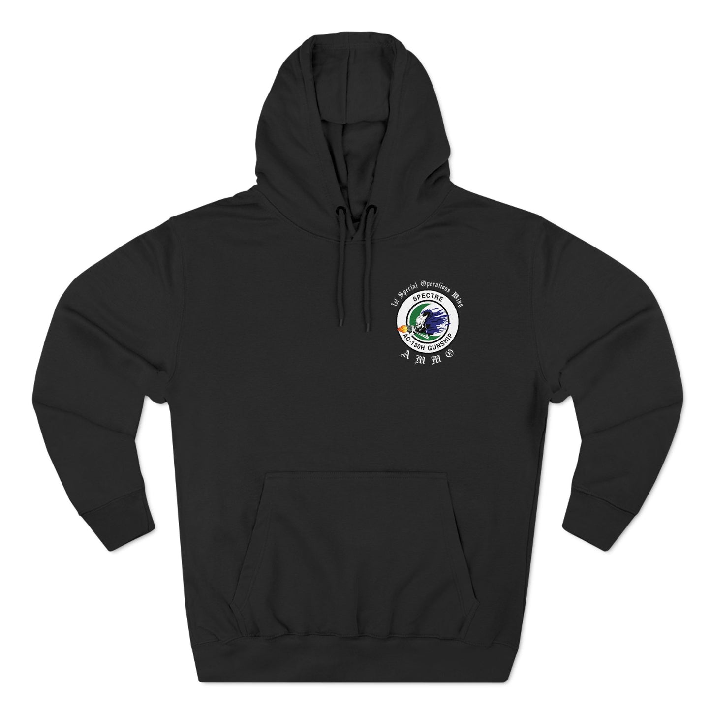 1st Special Operations Wing Spectre AC-130 Gunship Logo AMMO Three-Panel Fleece Hoodie