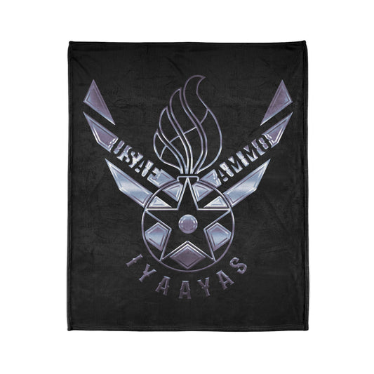 USAF AMMO Pisspot Combined With Shiny Chrome AF Vector Logo IYAAYAS Soft Polyester 50" x 60" Blanket