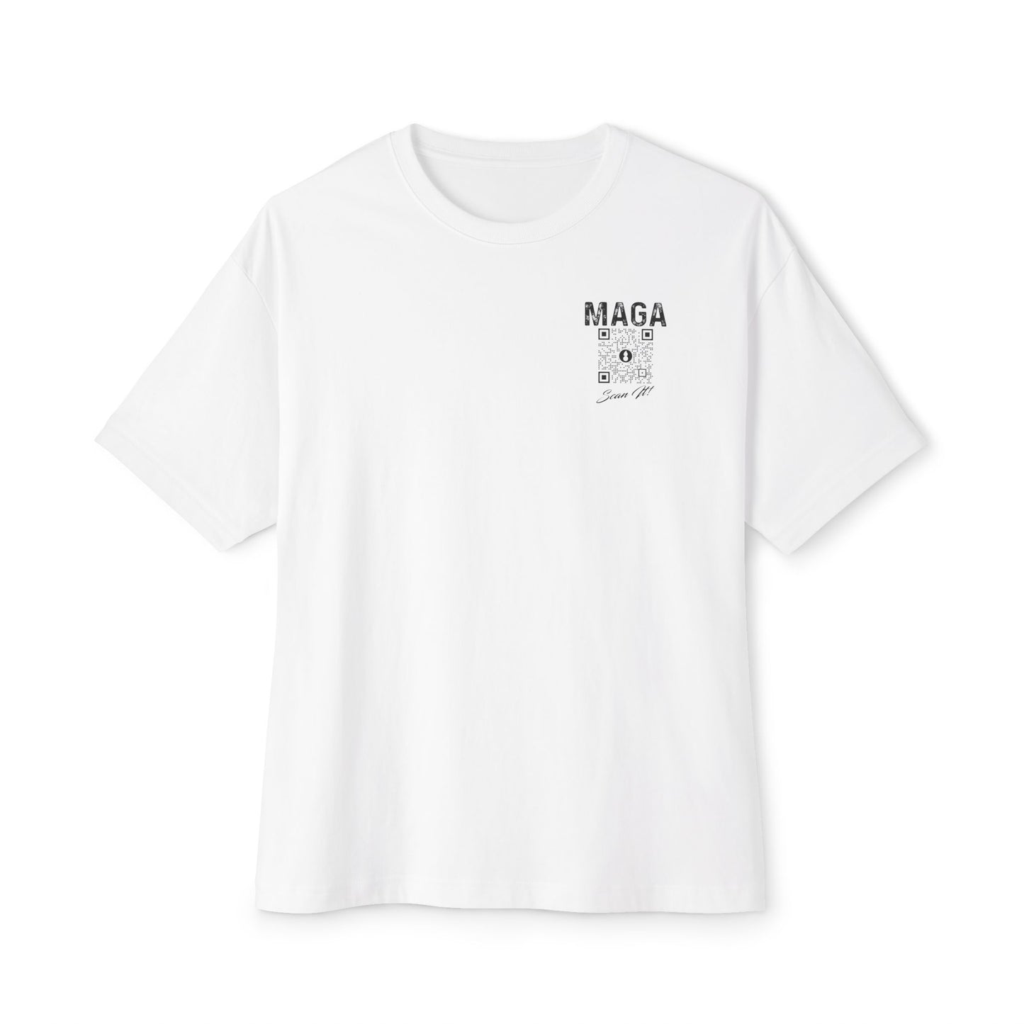 USAF AMMO MAGA With QR Code Scan It Produces Text Message Spelling Out Acronym Meaning Unisex Oversized Boxy Tee