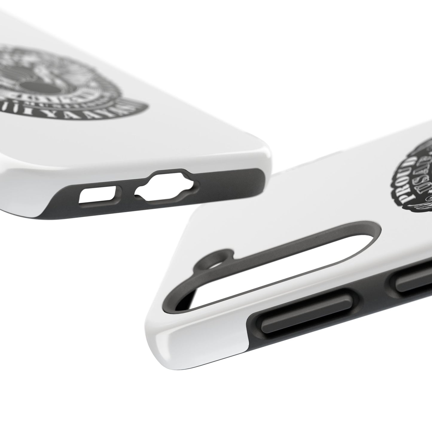 Proud USAF AMMO Veteran 461 2W0 Munitions IYAAYAS Pisspot Eagle Wings Vintage Ribbon Scrolls White Background Tough Phone Cases