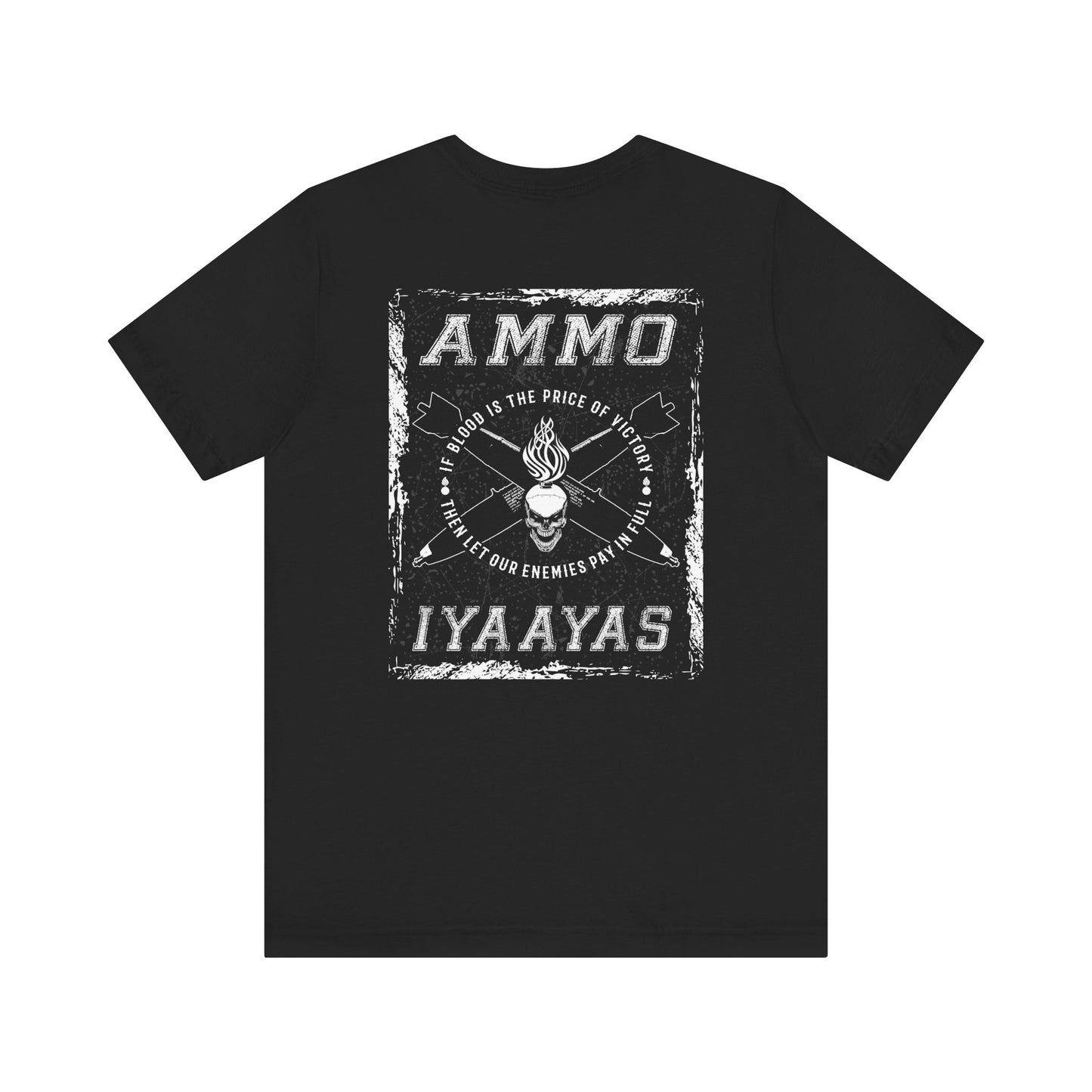 USAF AMMO Skull Flames Bombs Crossed Pisspot Grunge Framed Men's Gift T-Shirt