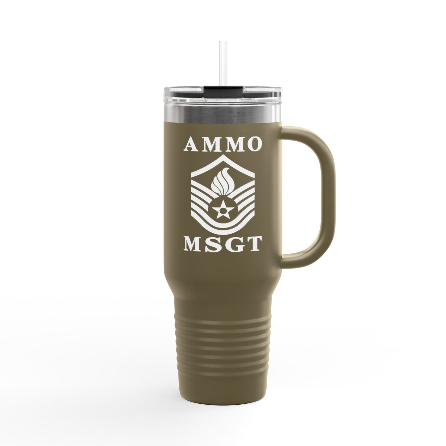 USAF AMMO MSgt Rank with Pisspot Inside Insulated Travel Mug, 40oz